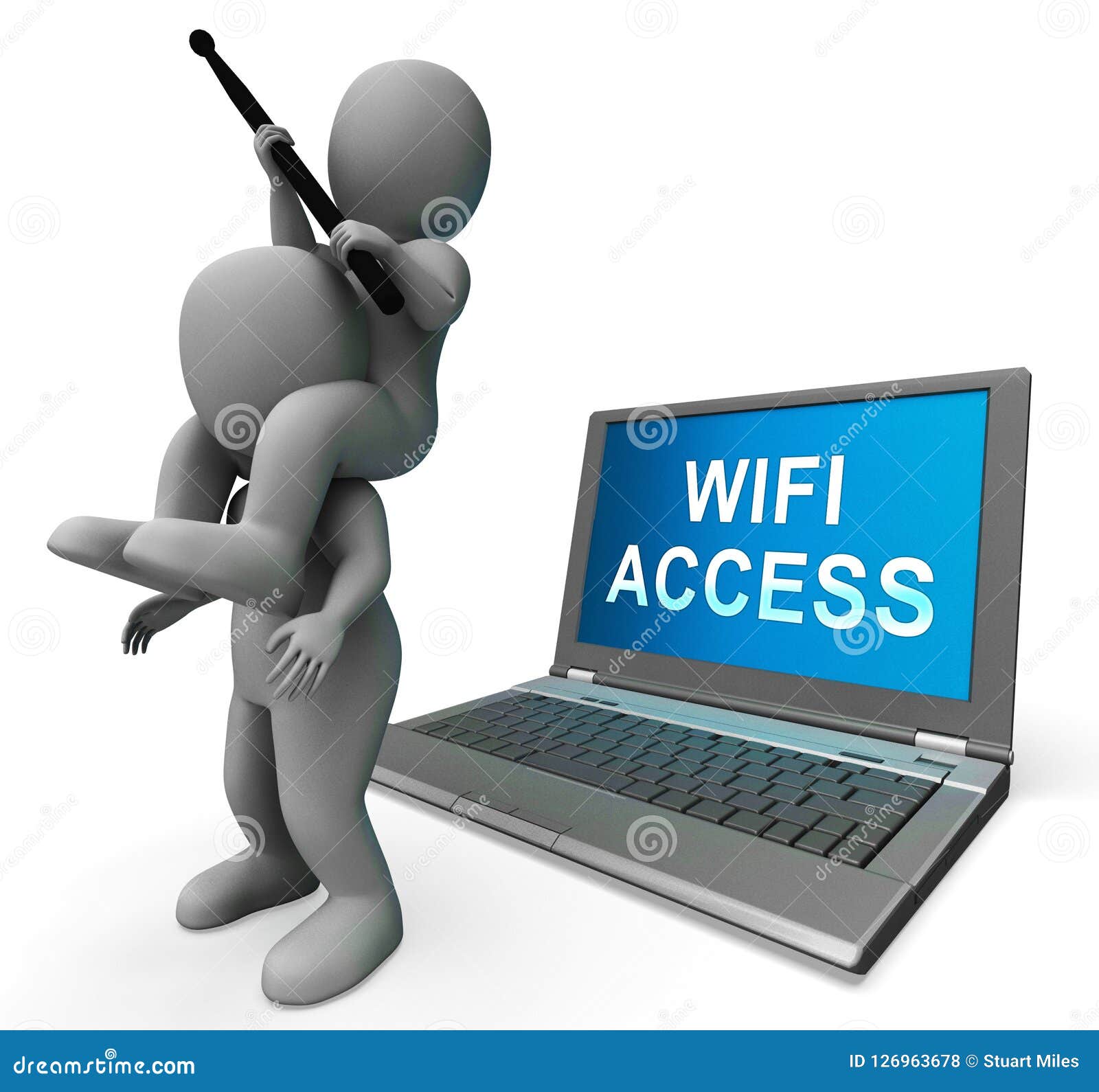 Wifi Access Point Remote Hotspot 3d Rendering Stock Illustration