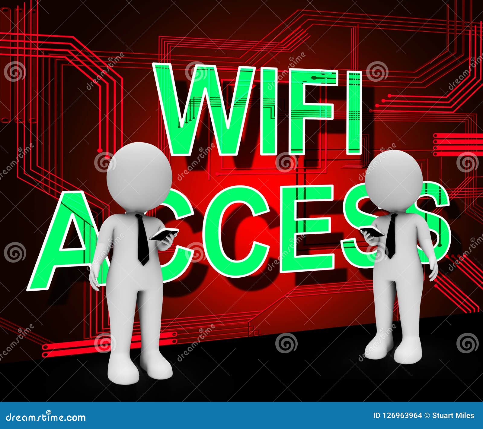 Wifi Access Point Remote Hotspot 3d Rendering Stock Illustration