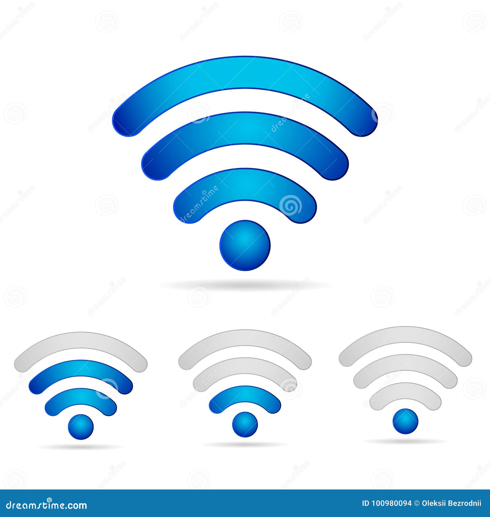 Wifi 3d Vector Icons Set Stock Vector Illustration Of Public 100980094