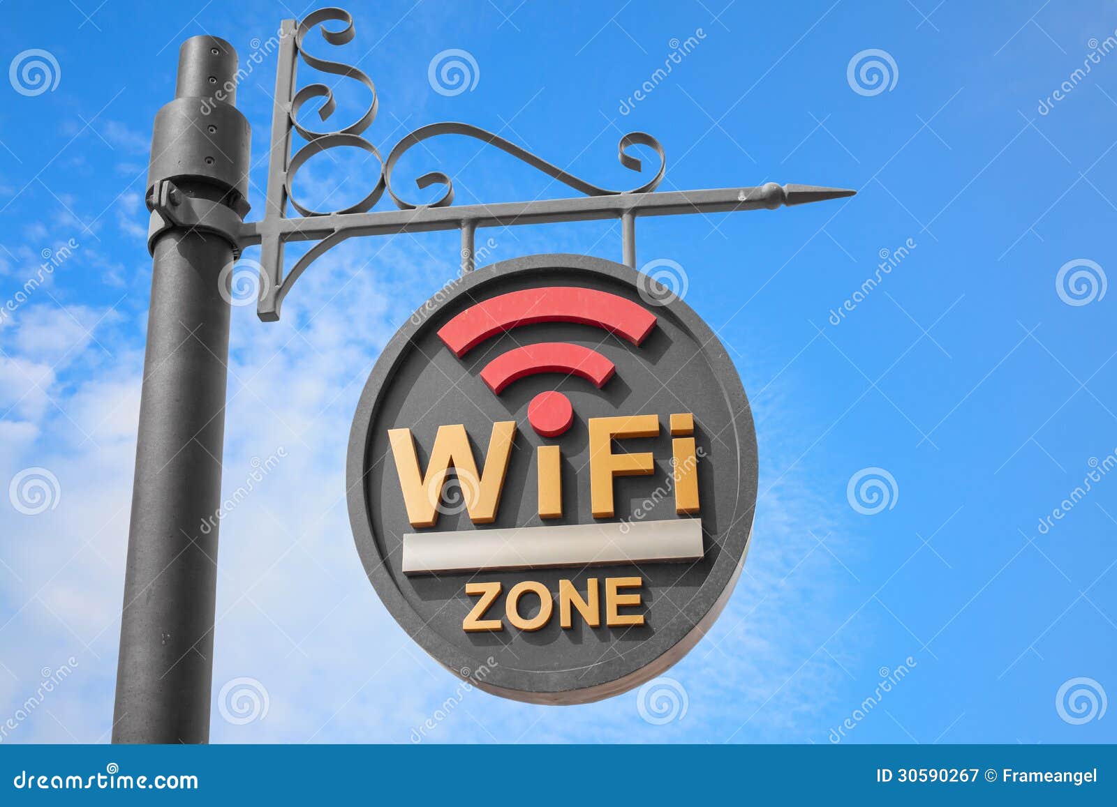 wifi hotspot sign pole