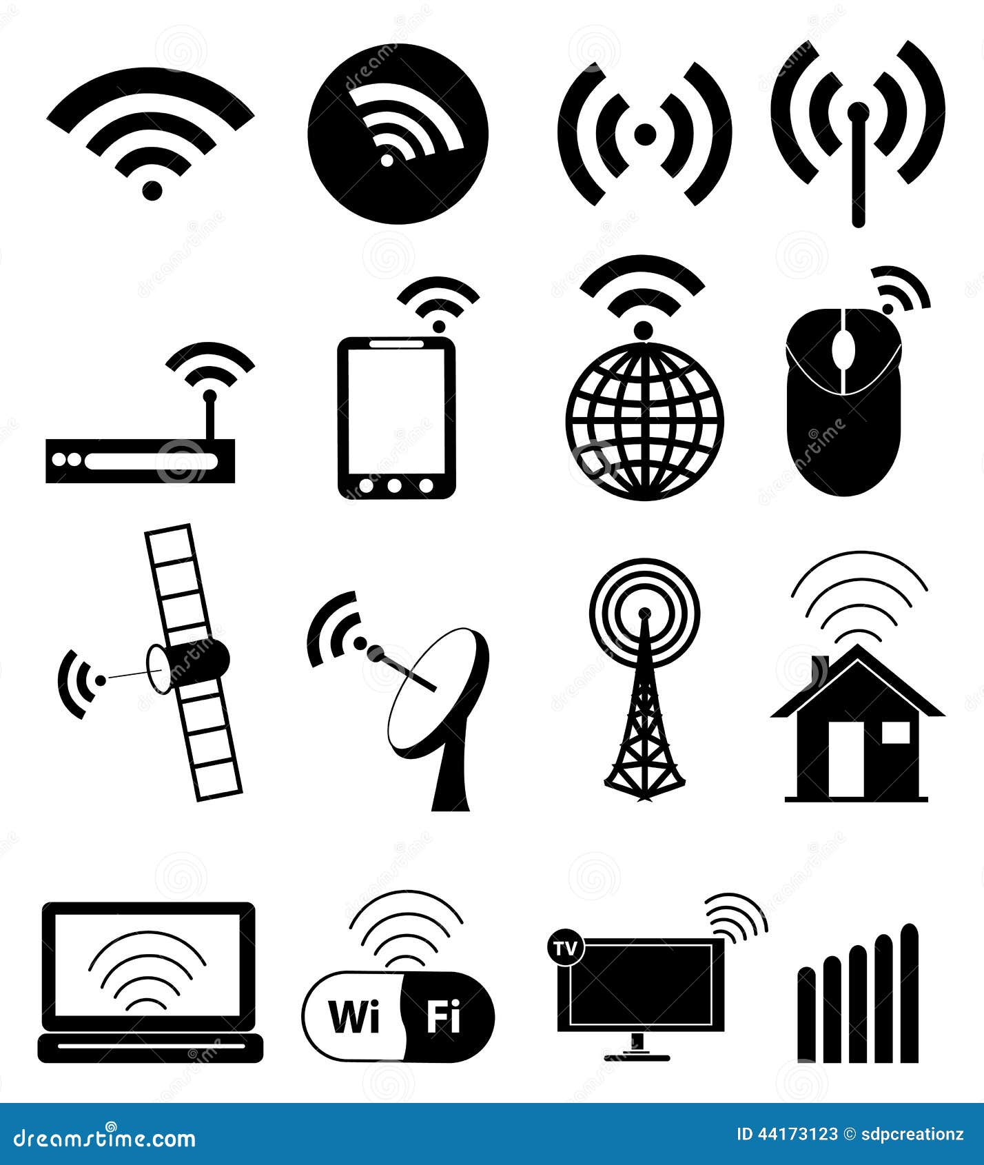 wifi icons set
