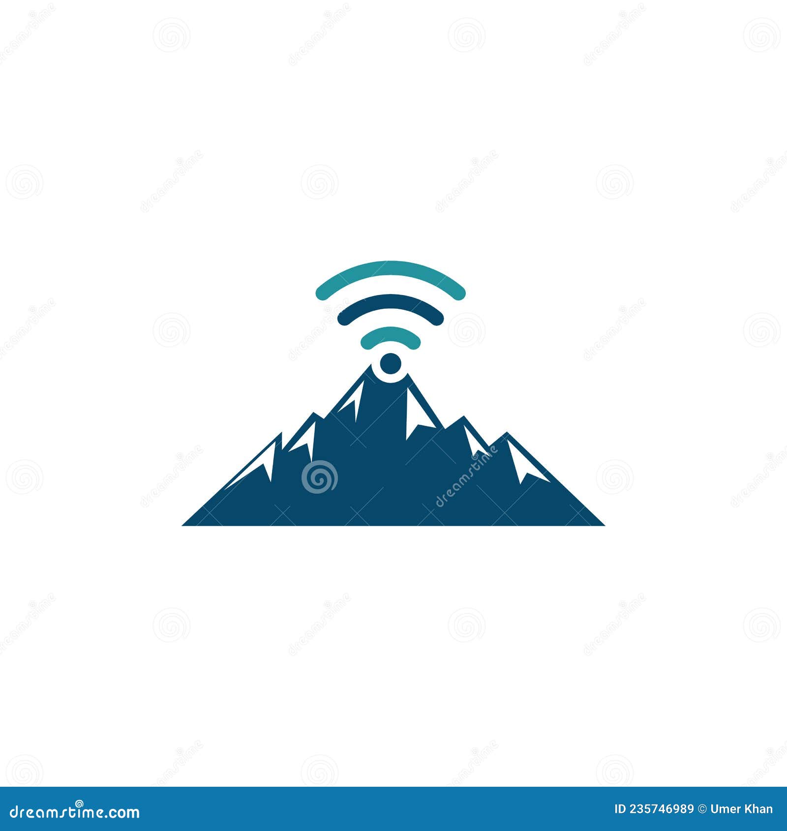 Wifi Mountain Logo Icon Design. Mountain Signal Icon Stock Vector