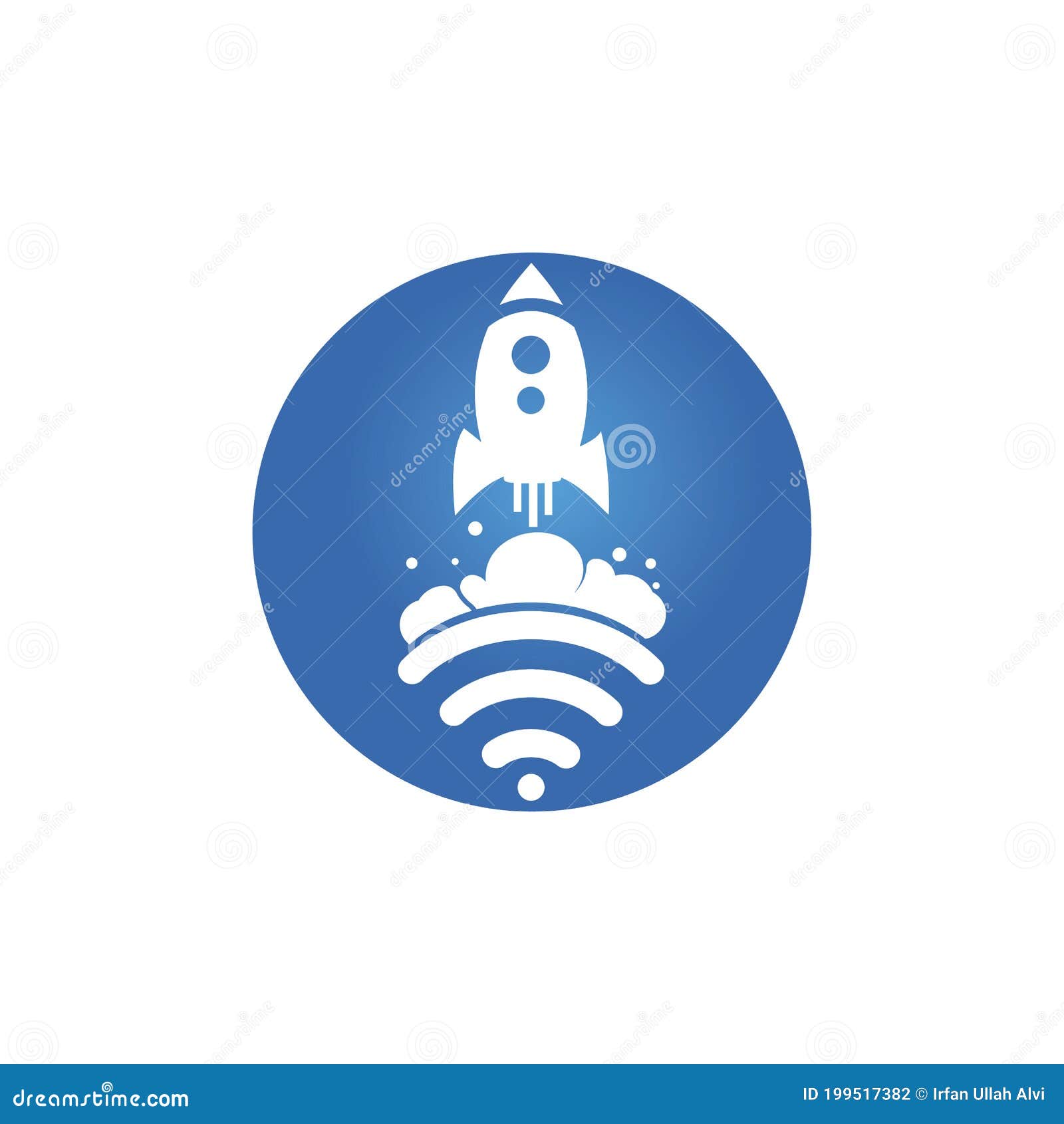 Ejercicio Anual en un día festivo Wifi Rocket Vector Logo Design. Stock Vector - Illustration of router,  astronaut: 199517382
