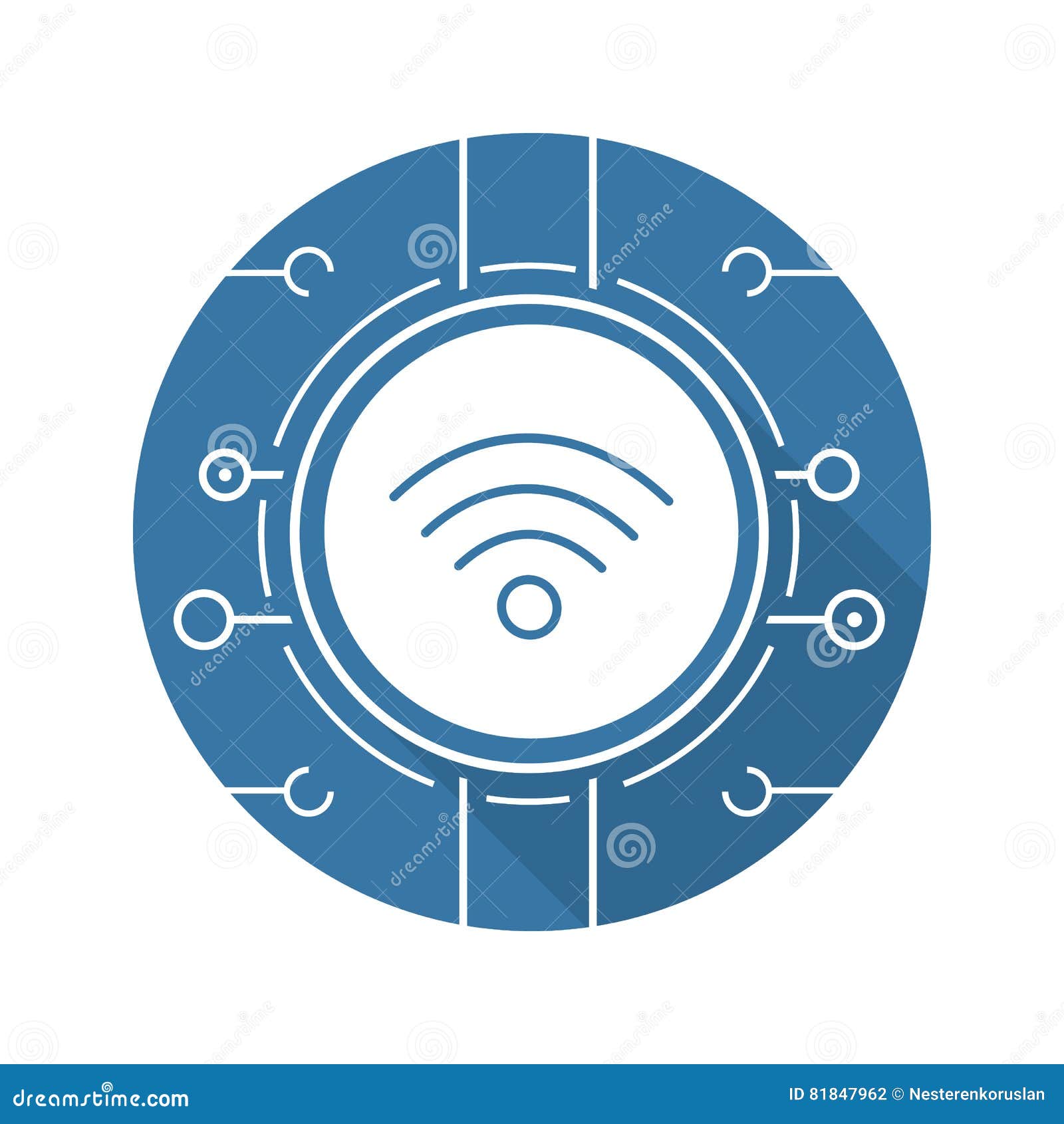 Download Wifi Spot Flat Design Long Shadow Icon Stock Vector ...