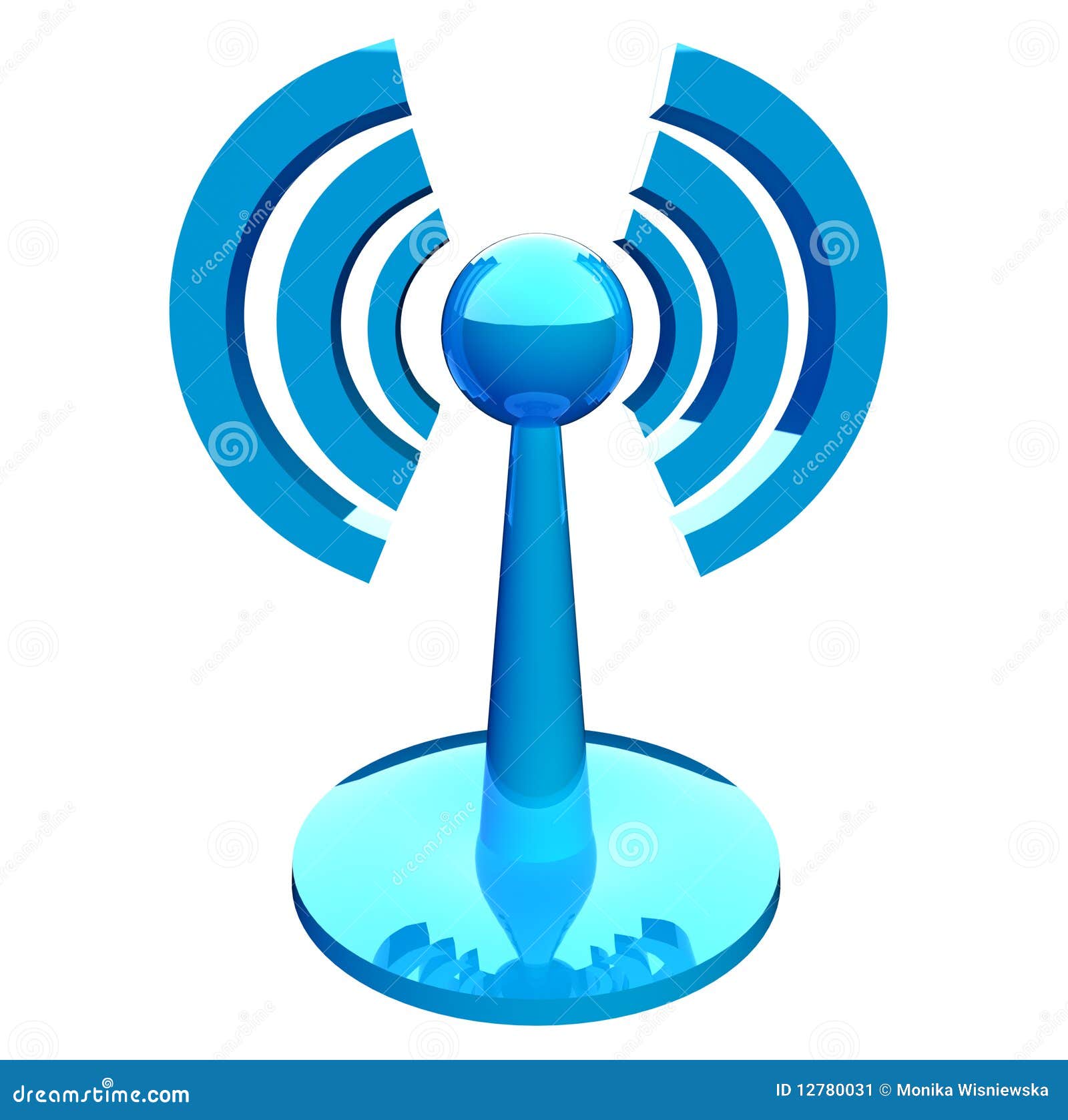 Wifi (wireless) Blue Modern Icon Stock Image - Image: 12780031