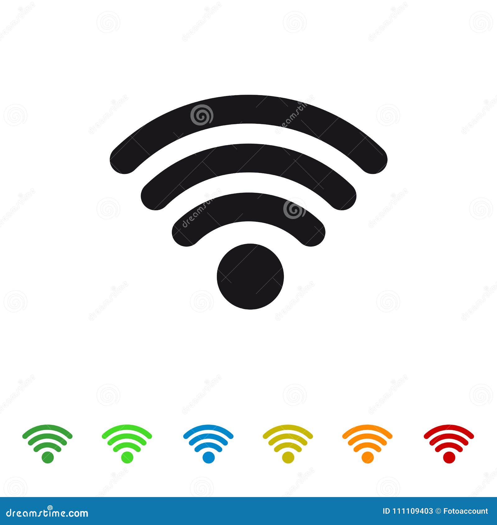 wifi wireless wlan internet signal flat icon for apps and website