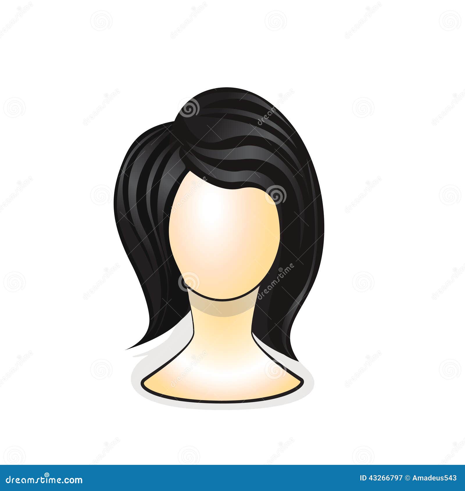 Wig on mannequin head stock vector. Illustration of draw 43266797