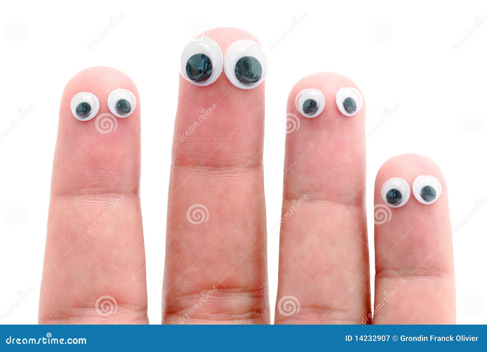 Wiggle Eyes Stuck on Fingers Stock Image Image of isolated, three
