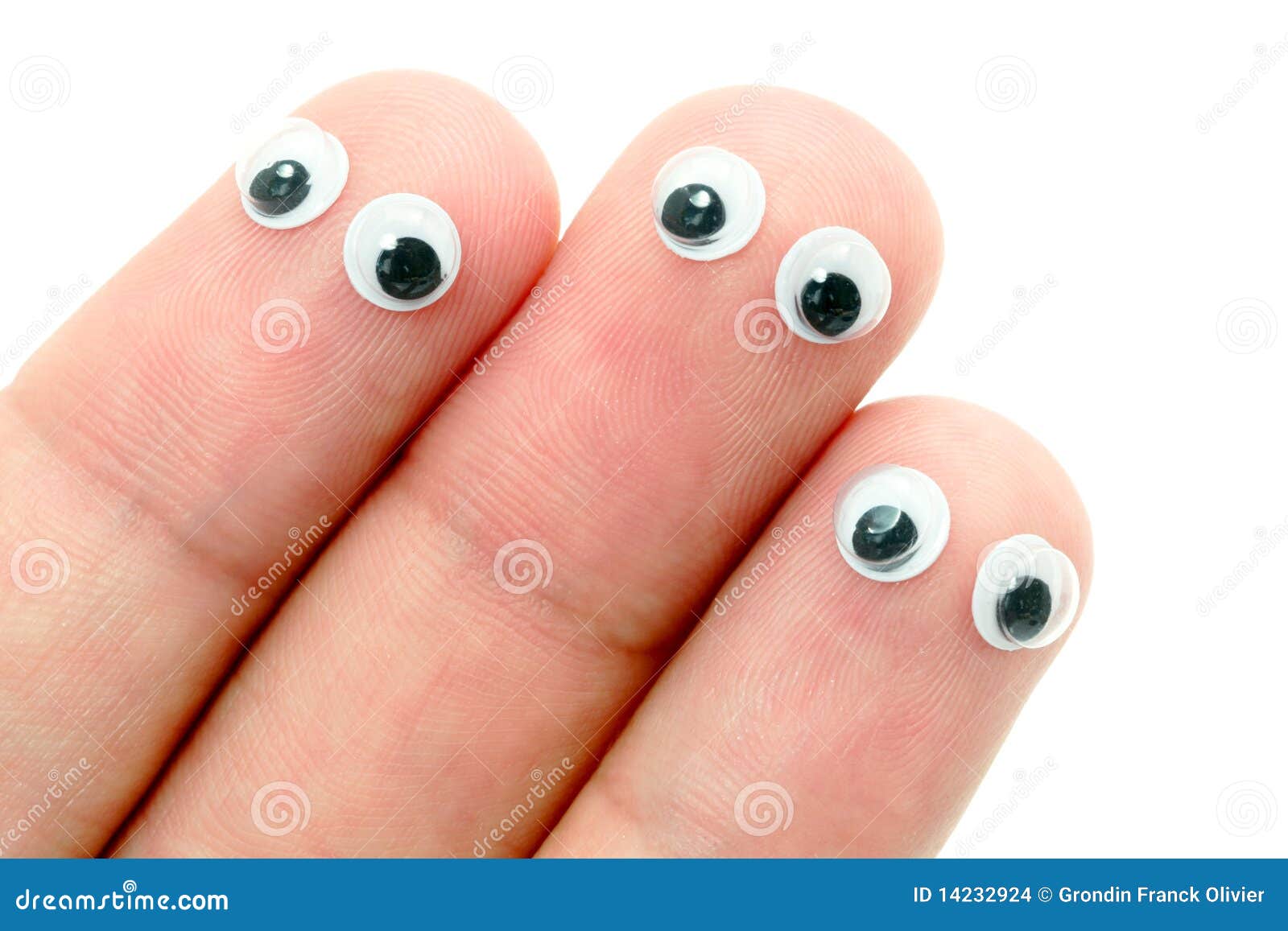wiggle eyes stuck on fingers