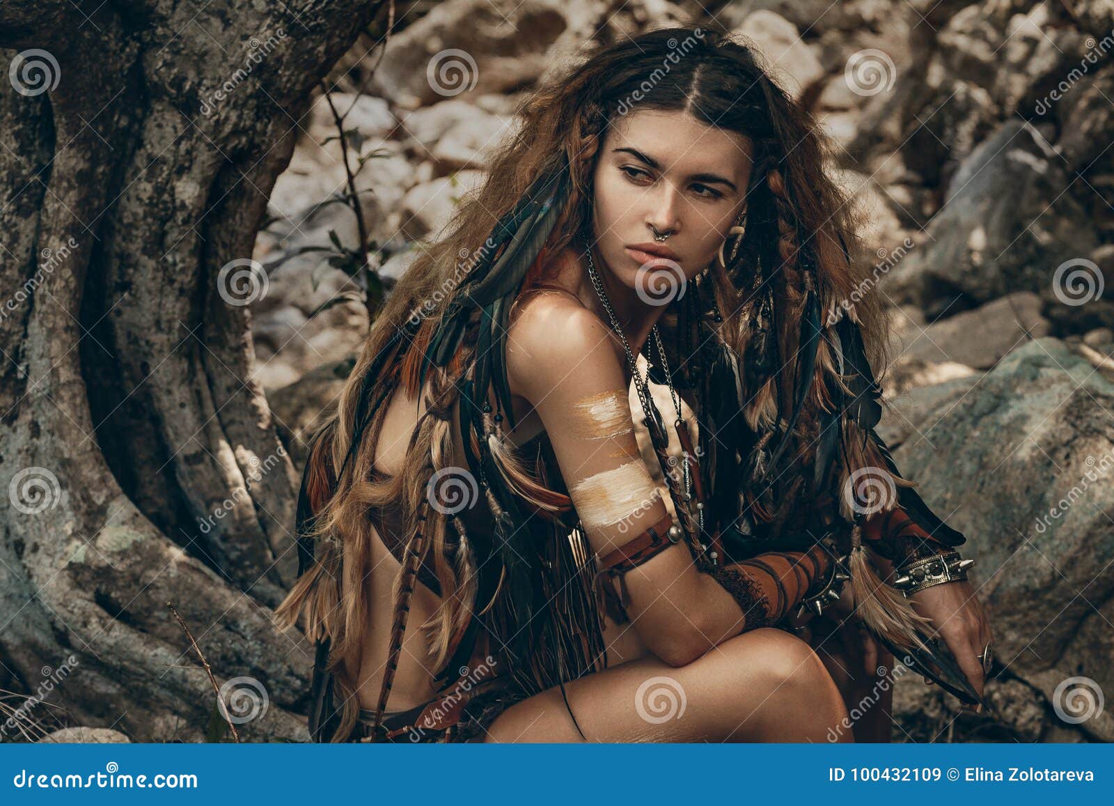 Wild Amazon Woman in Forest Stock Image - Image of look, aboriginal
