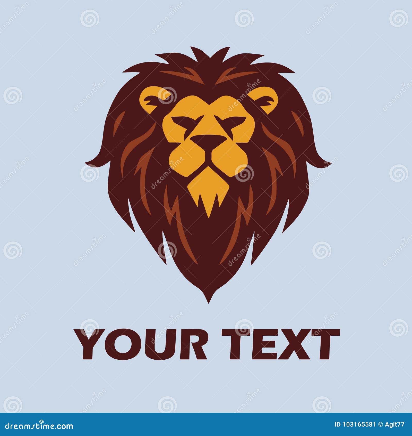 Wild Angry Lion Head Vector Template Stock Vector - Illustration of