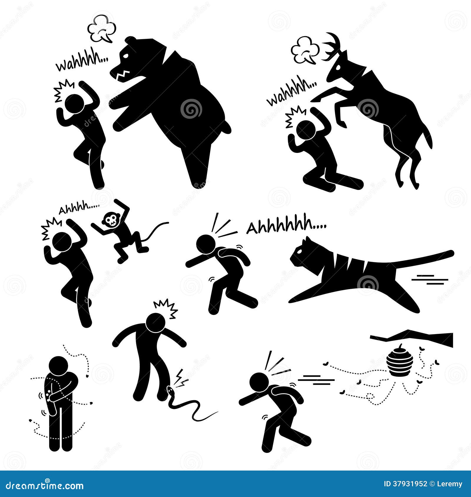 symbol of weakness human representing animals set monkey human pictogram wild (bear, of deer, symbol of weakness human representing animals set monkey human pictogram wild (bear, of deer,