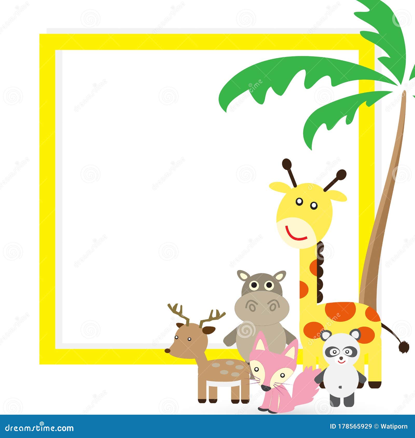 Wild Animal Background with Copy Space Stock Illustration - Illustration of  flat, african: 178565929