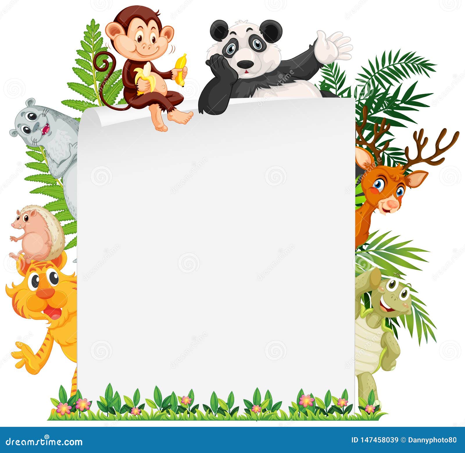 Wild Animal Border Template Stock Vector - Illustration of graphic,  hedgehog: 147458039