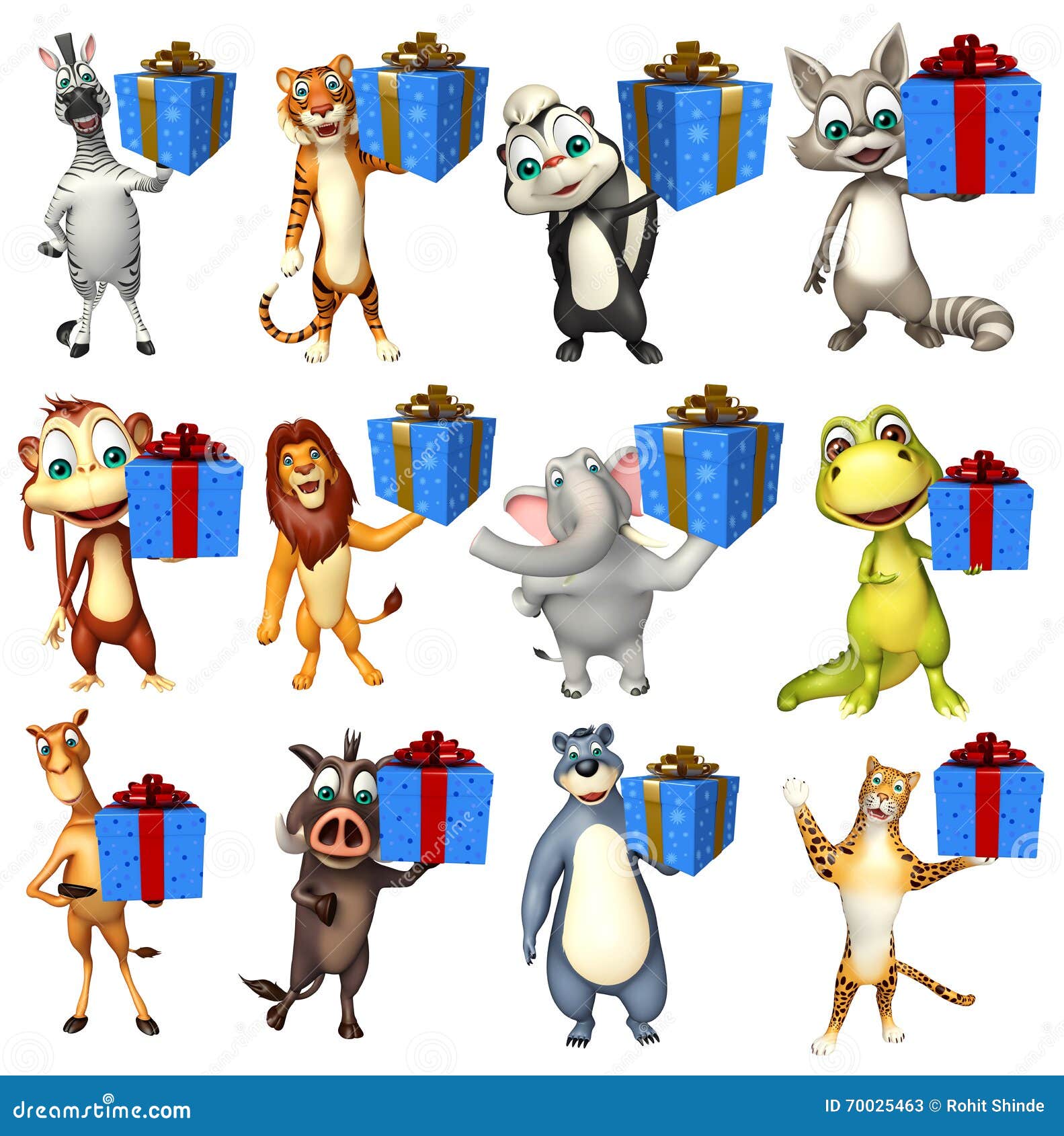 Wild Animal With Gift Box Stock Illustration Illustration Of Comic wild-animal-with-gift-box-stock-illustration-illustration-of-comic