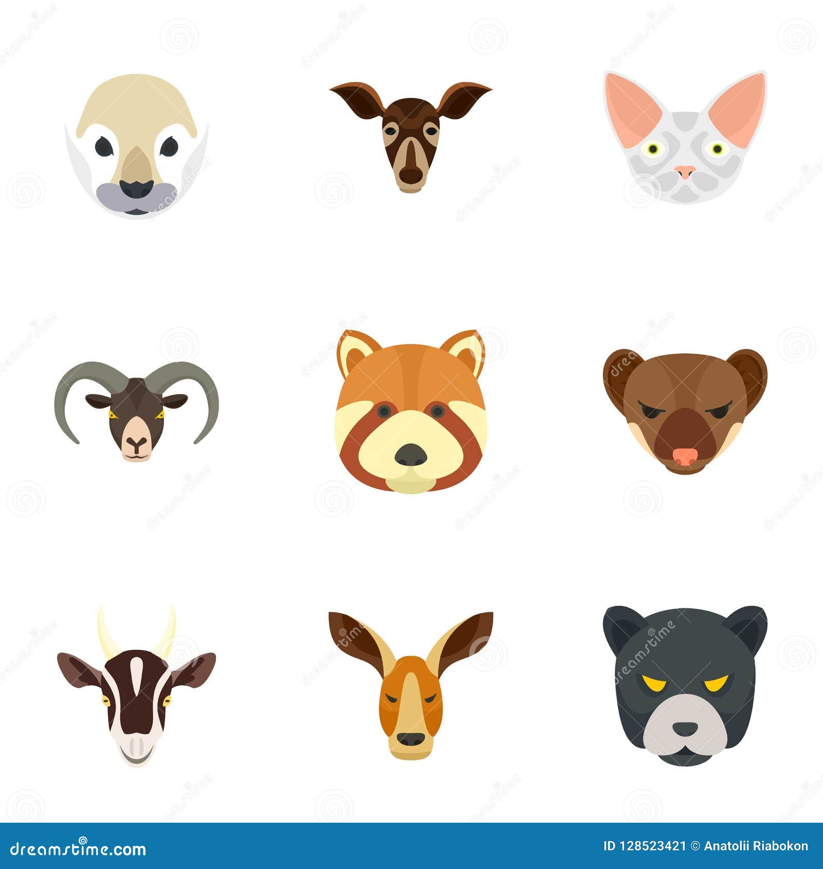Wild Animal Icon Set, Flat Style Stock Vector - Illustration of isolated, forest: 128523421 Wild Animal Icon Set, Flat Style Stock Vector - Illustration of isolated, forest: 128523421