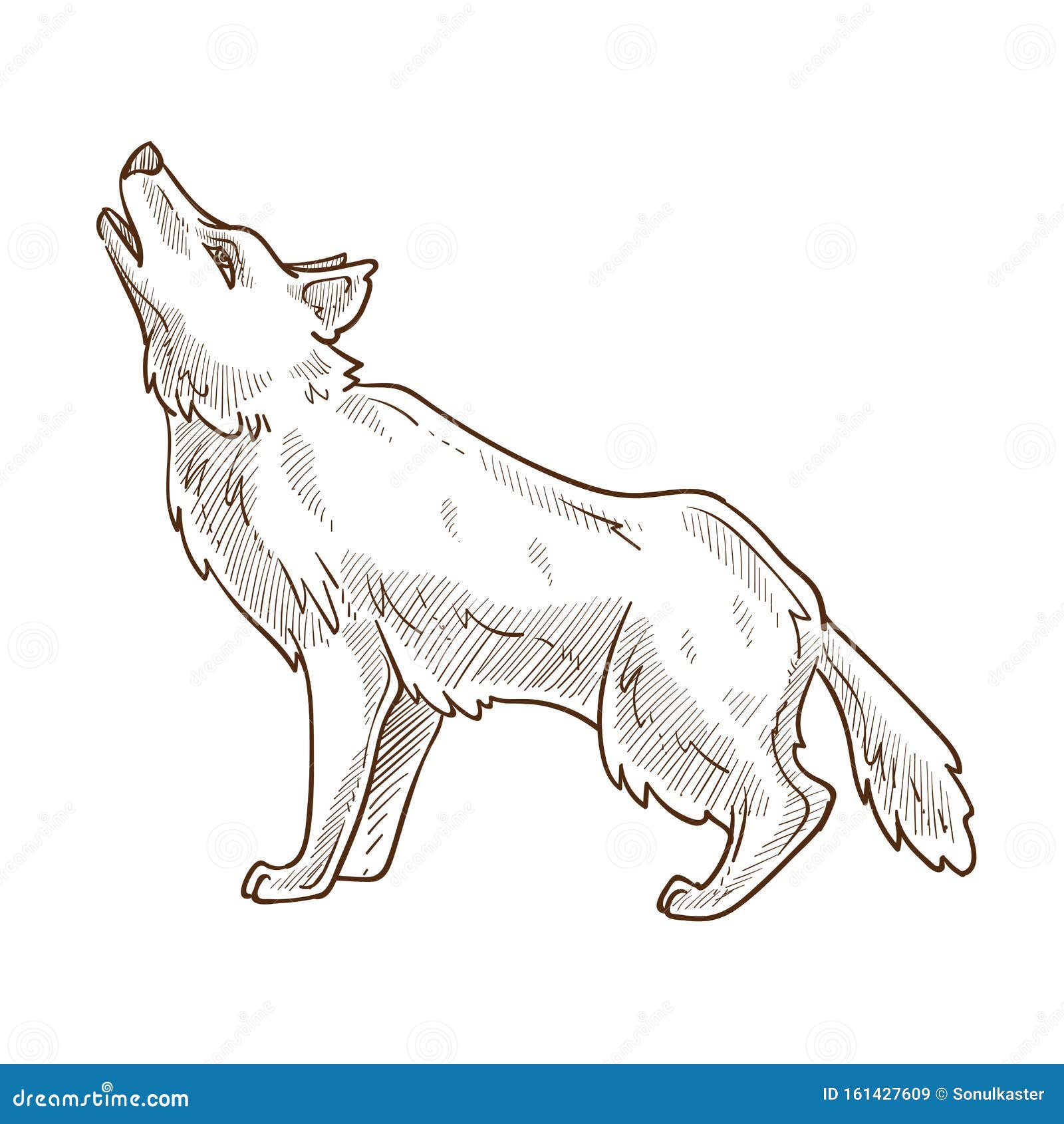 How to draw Howling Wolf Silhouette | Wild Animals - Sketchok easy drawing  guides