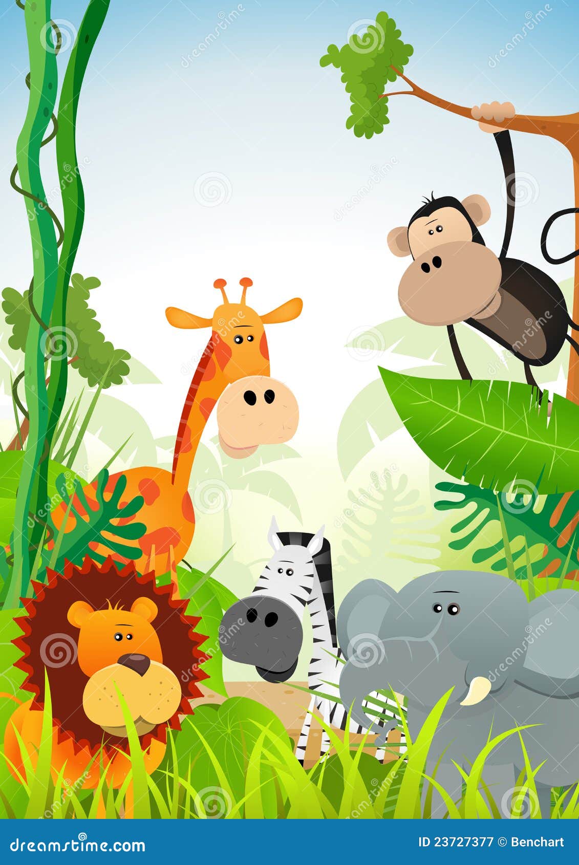 Wild Animals Background stock illustration. Illustration of savannah