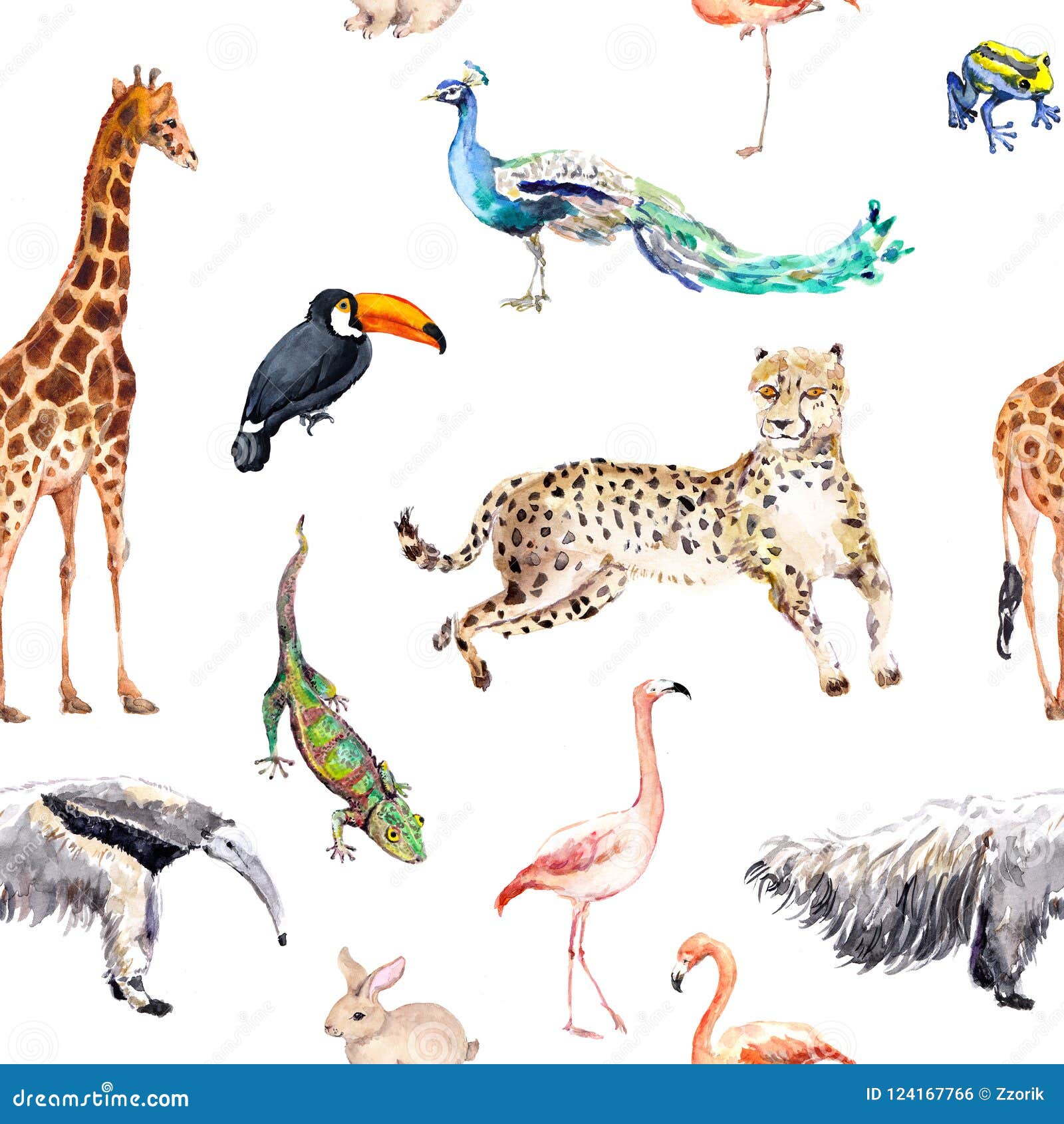 Wild Animals and Birds - Zoo, Wildlife - Giraffe, Cheetah, Toucan, Flamingo, Other. Seamless Pattern. Watercolor Stock Illustration - Illustration of giraffe, watercolor: 124167766 Wild Animals and Birds - Zoo, Wildlife - Giraffe, Cheetah, Toucan, Flamingo, Other. Seamless Pattern. Watercolor Stock Illustration - Illustration of giraffe, watercolor: 124167766