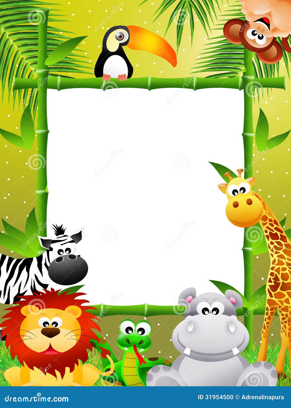 Wild animals cartoon stock illustration. Illustration of tree - 31954500