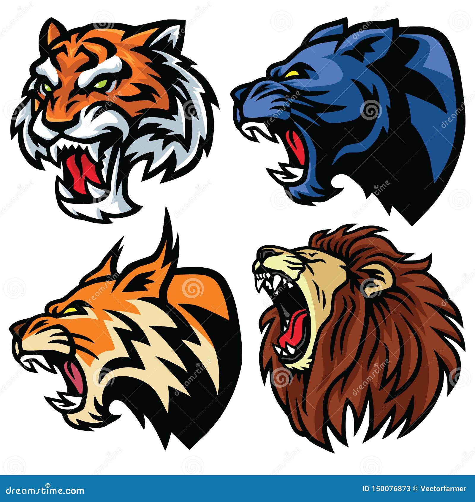 Lion Head Face Wild Animal Wildlife Jungle Cartoon School Team Sport Mascot Tattoo Art Company Design Logo SVG PNG Clipart Vector Cut File