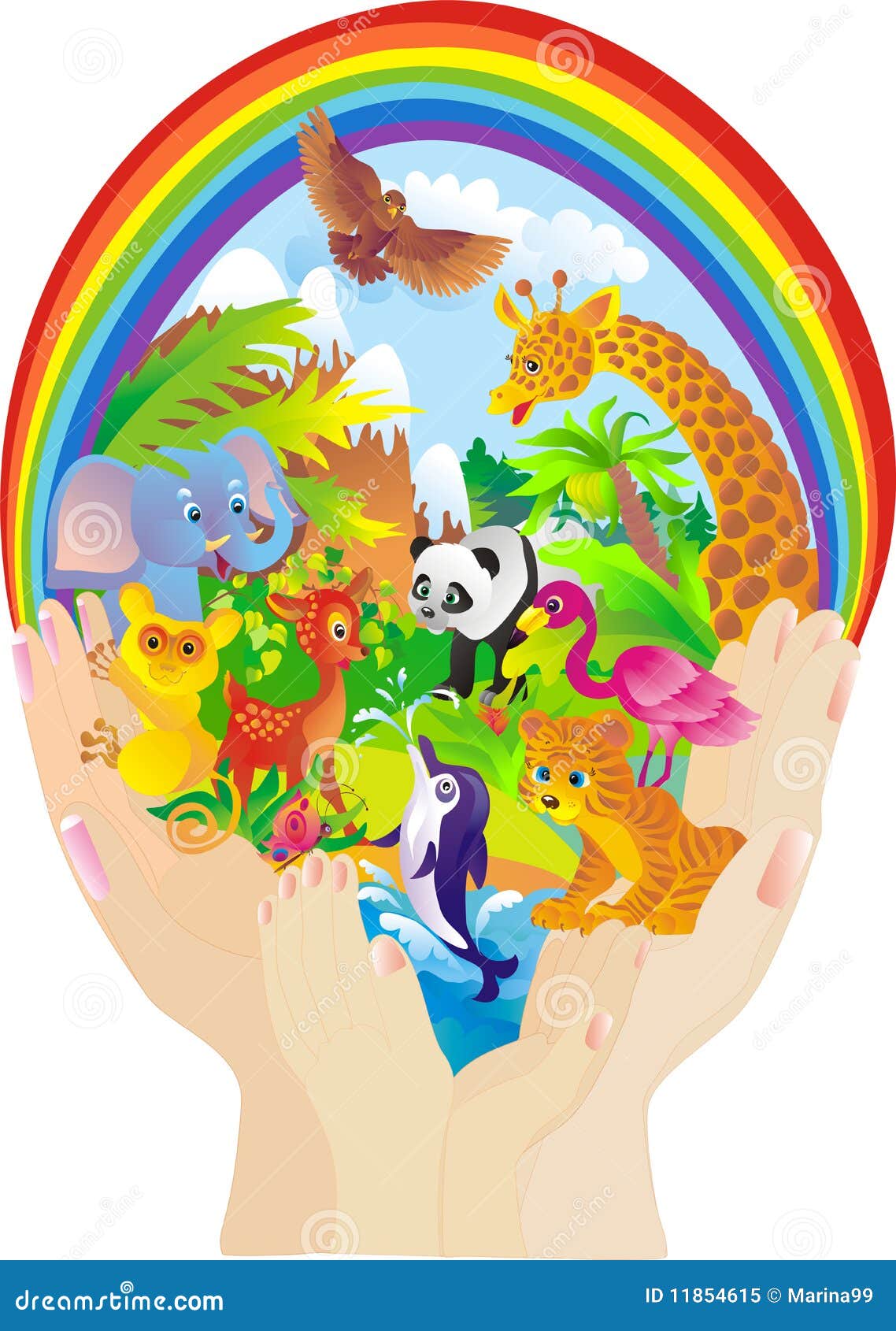 Wild Animals. Protection of Nature. Vector Stock Vector - Illustration of  green, care: 11854615