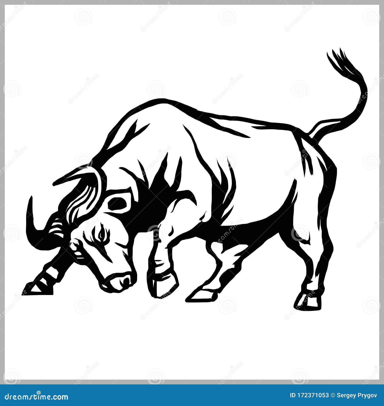 Buffalo Bull Mascot or Tattoo Design. Stock - of muscular, brave: 172371053