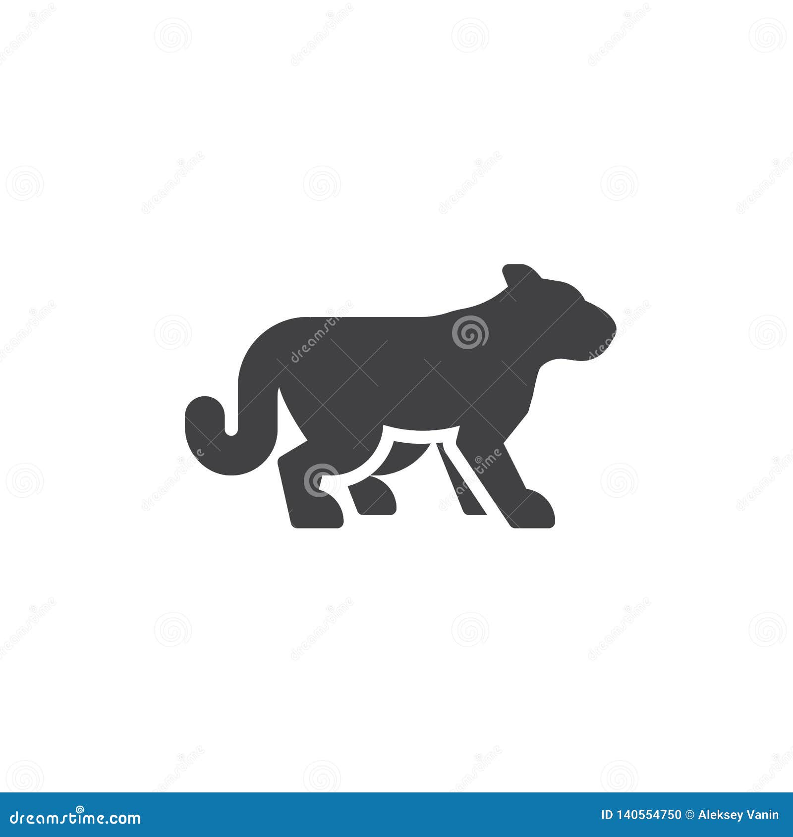 wild cat side view  icon