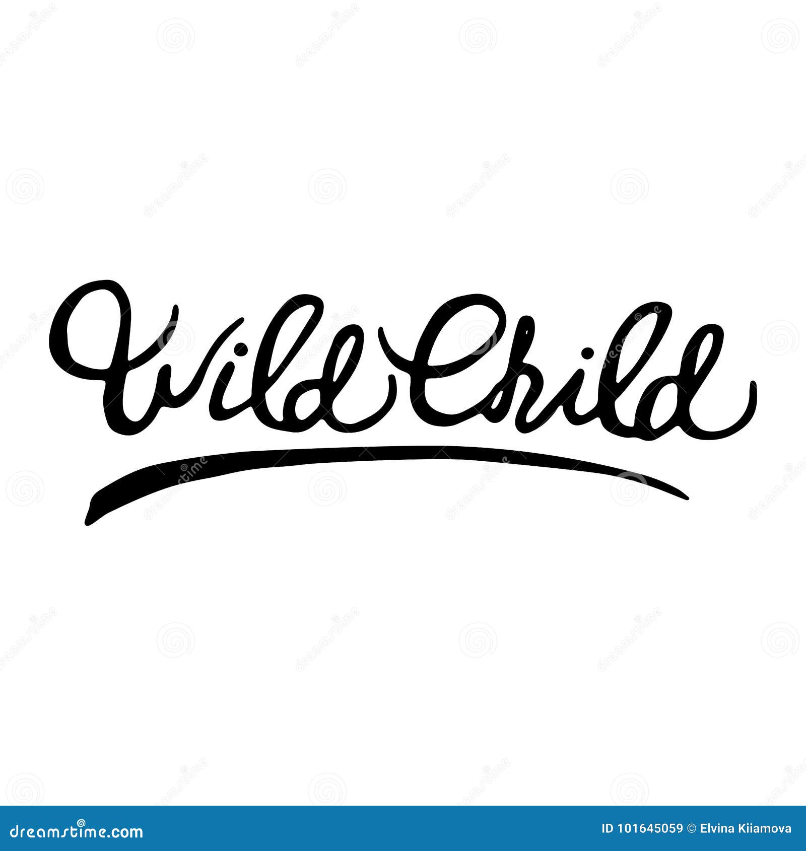 Wild Child Calligraphy. Nursery Lettering Design Stock Illustration ...