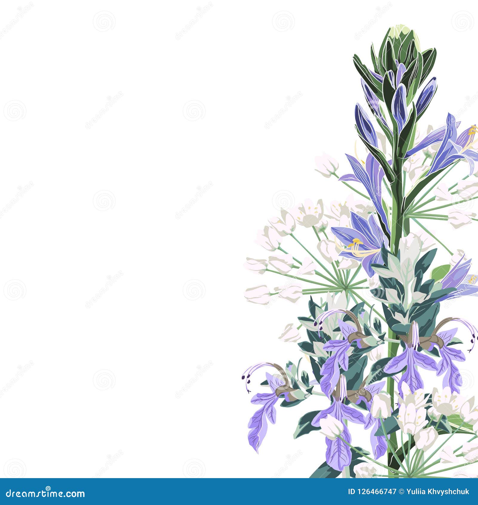 Download Wild Flowers Bouquet Elegant Card. Small Floral Garland ...