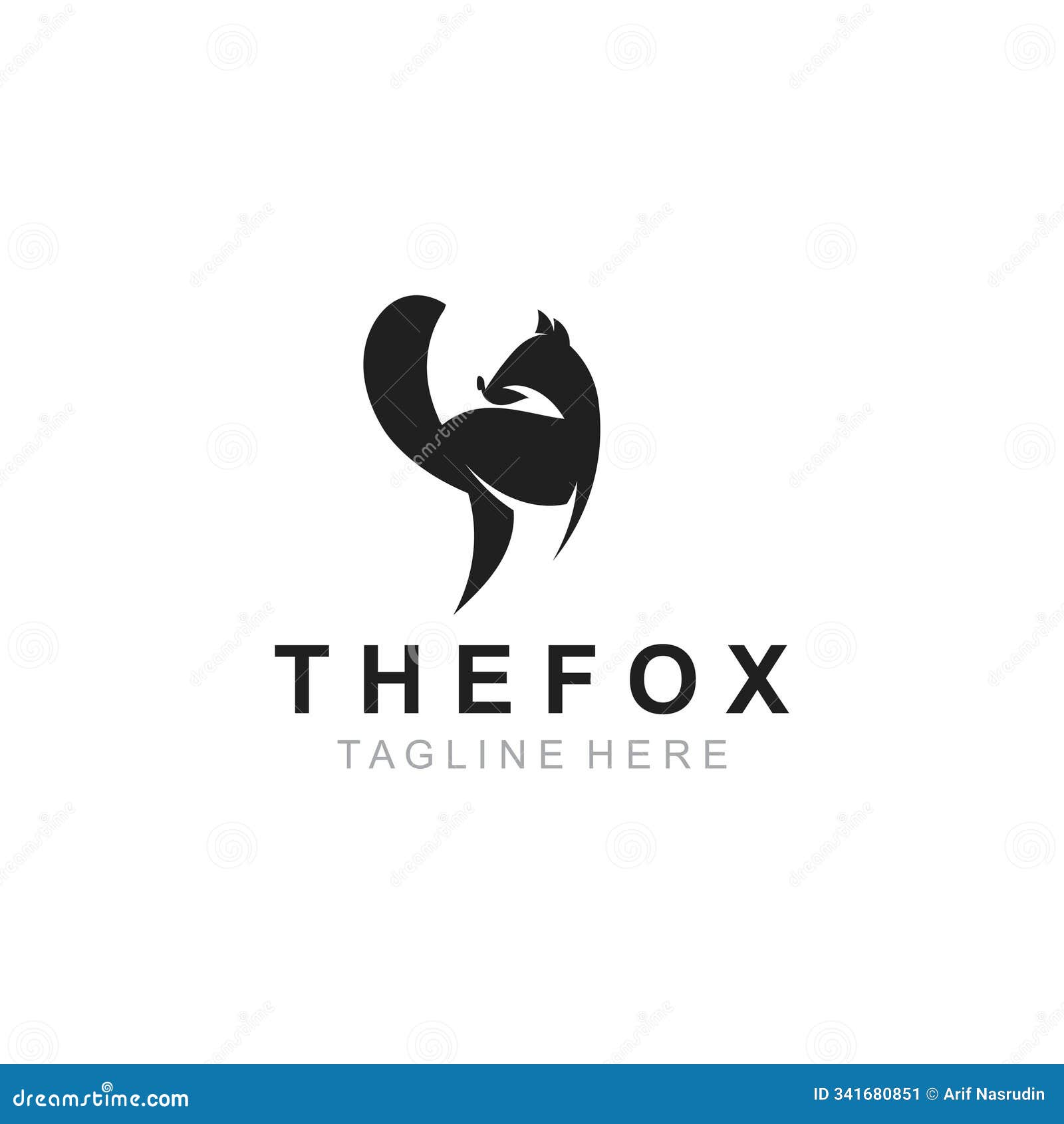 wild fox animal logo , emblem minimal foxes, abstract orange fox concept