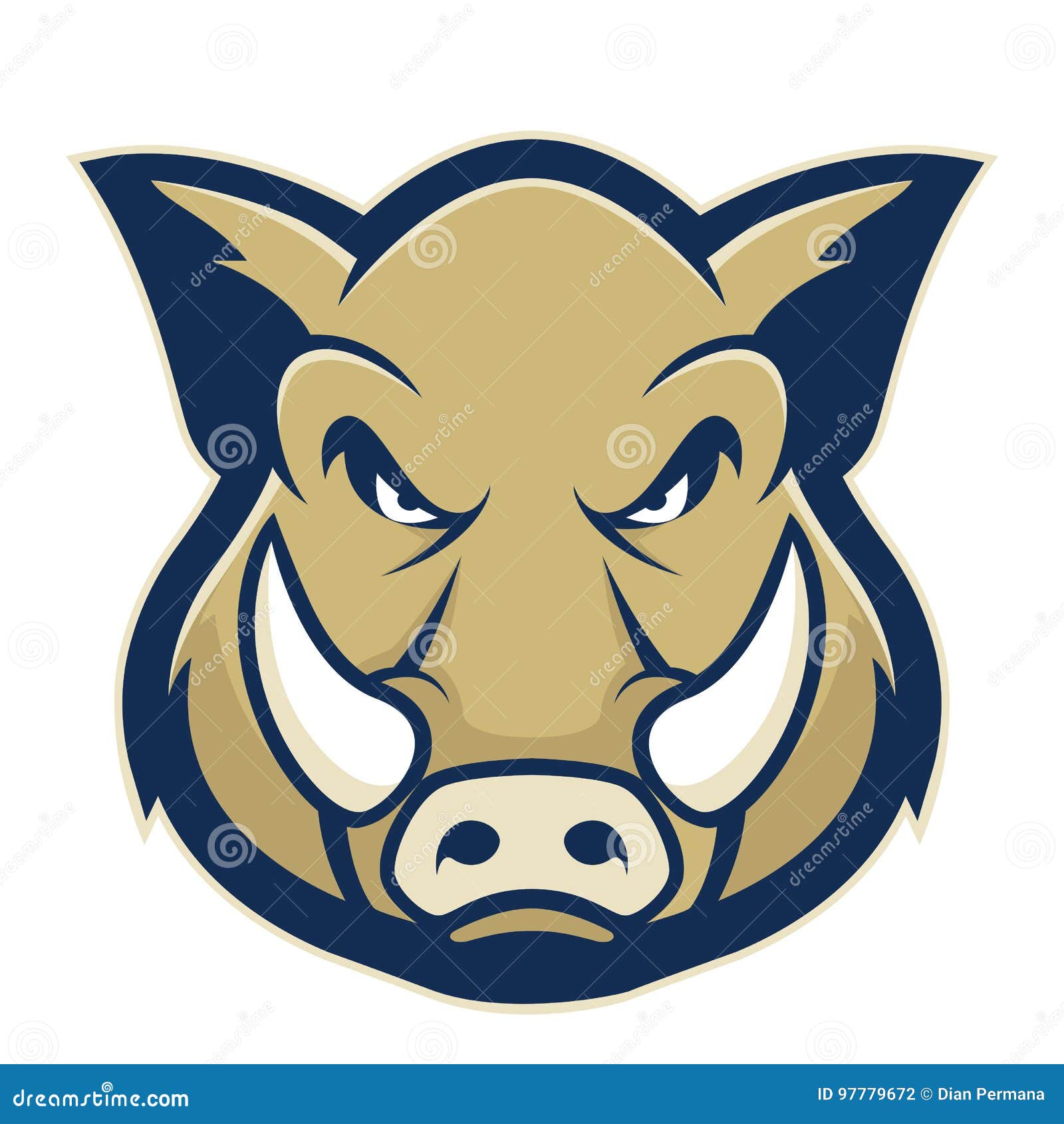 wild hog or boar head mascot