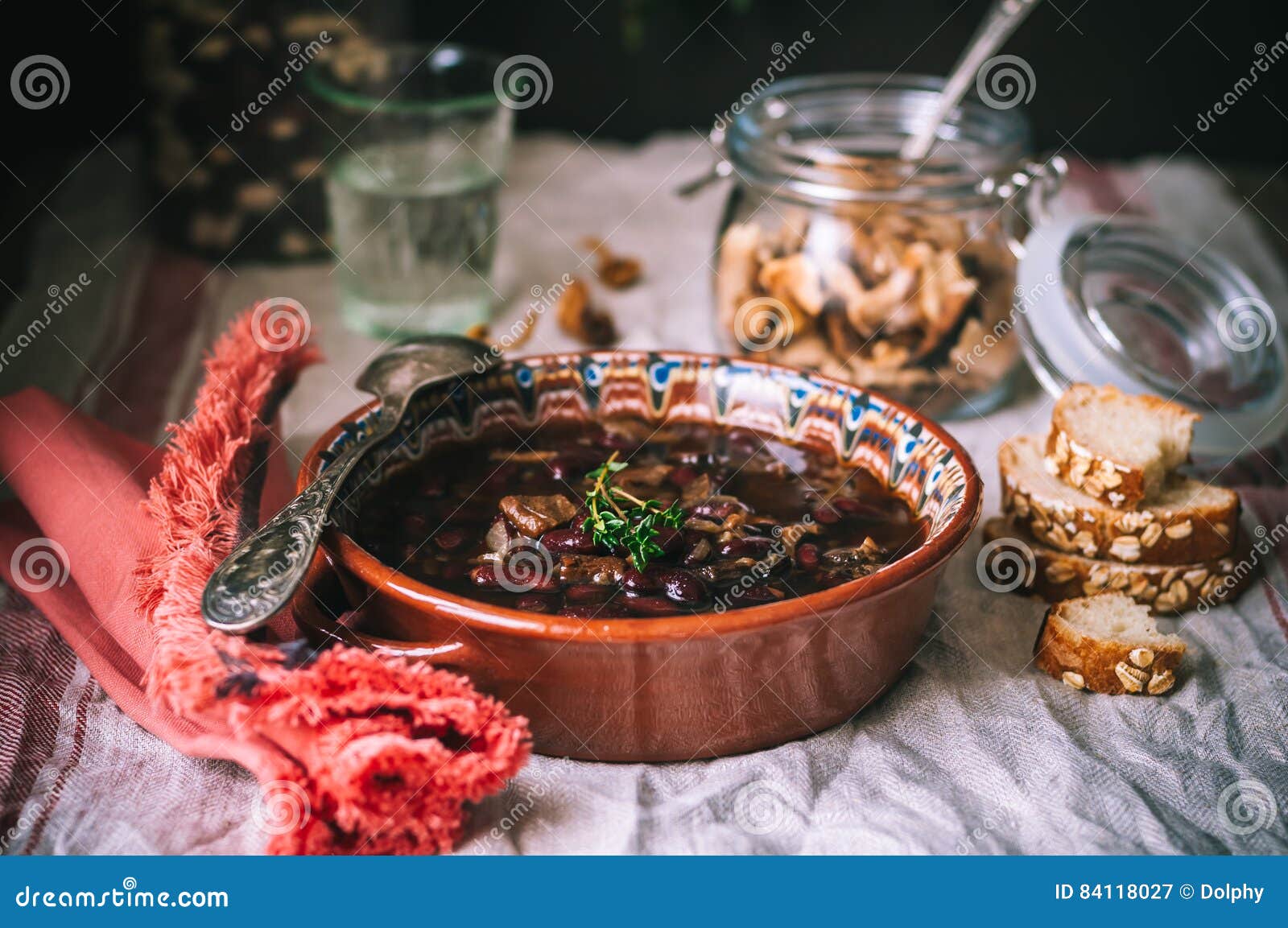 Wild Mushroom and Kidney Bean Soup Stock Image Image of dried, kidney