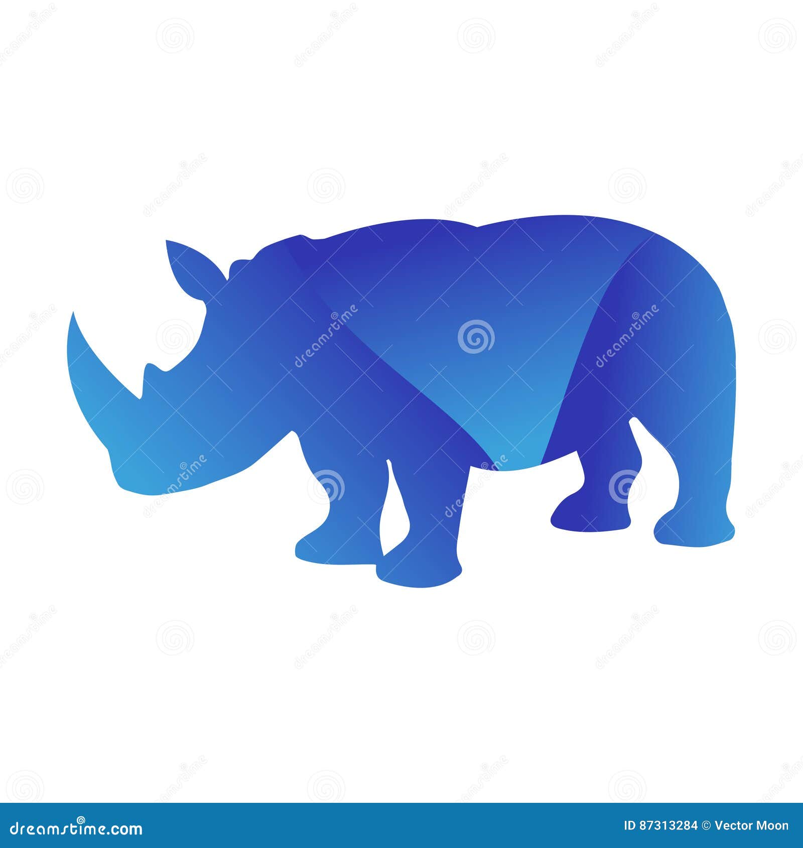 wild rhino animal jungle pet logo silhouette of geometric polygon abstract character and nature art graphic creative zoo