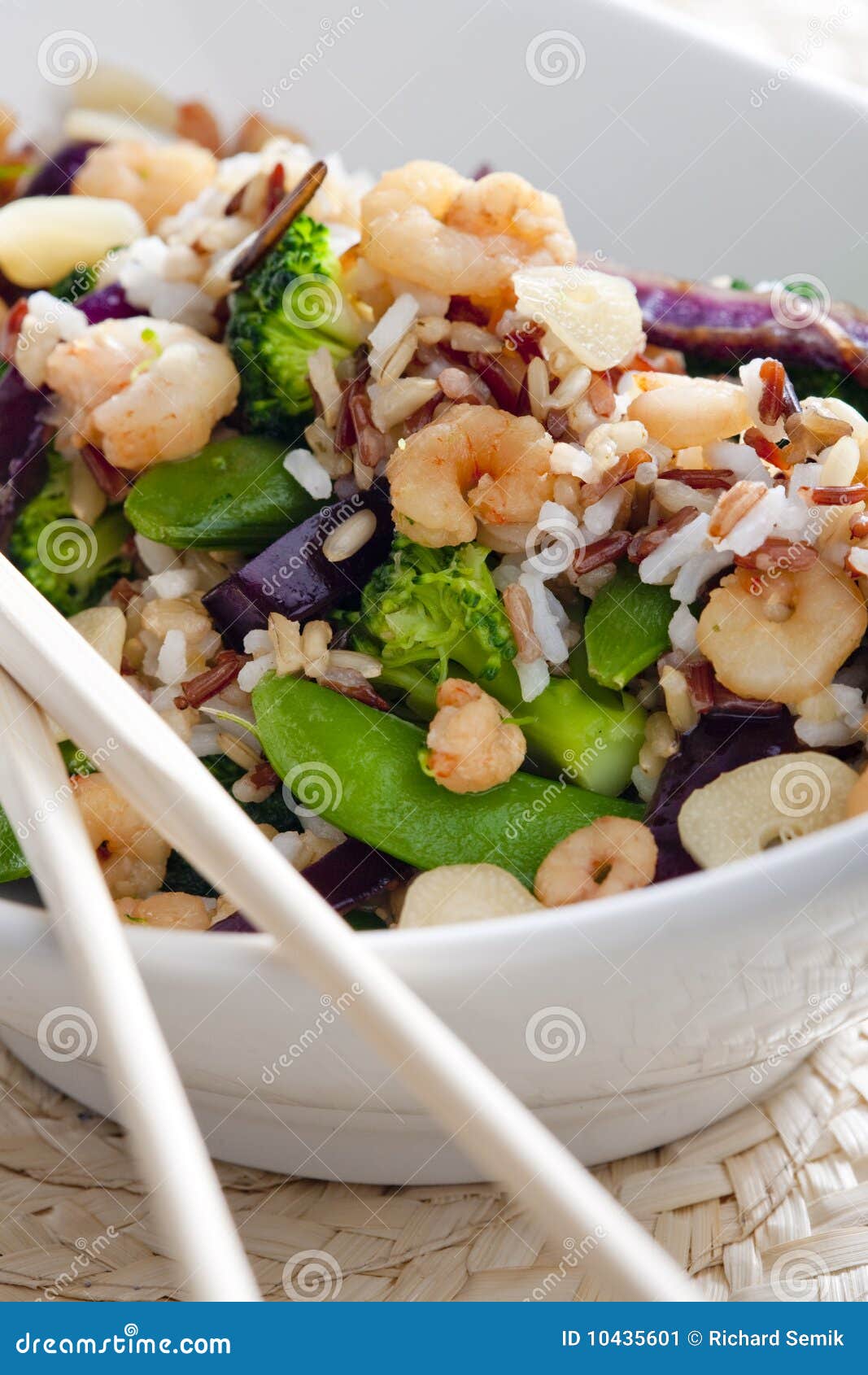 Wild rice with vegetables stock image. Image of inside - 10435601