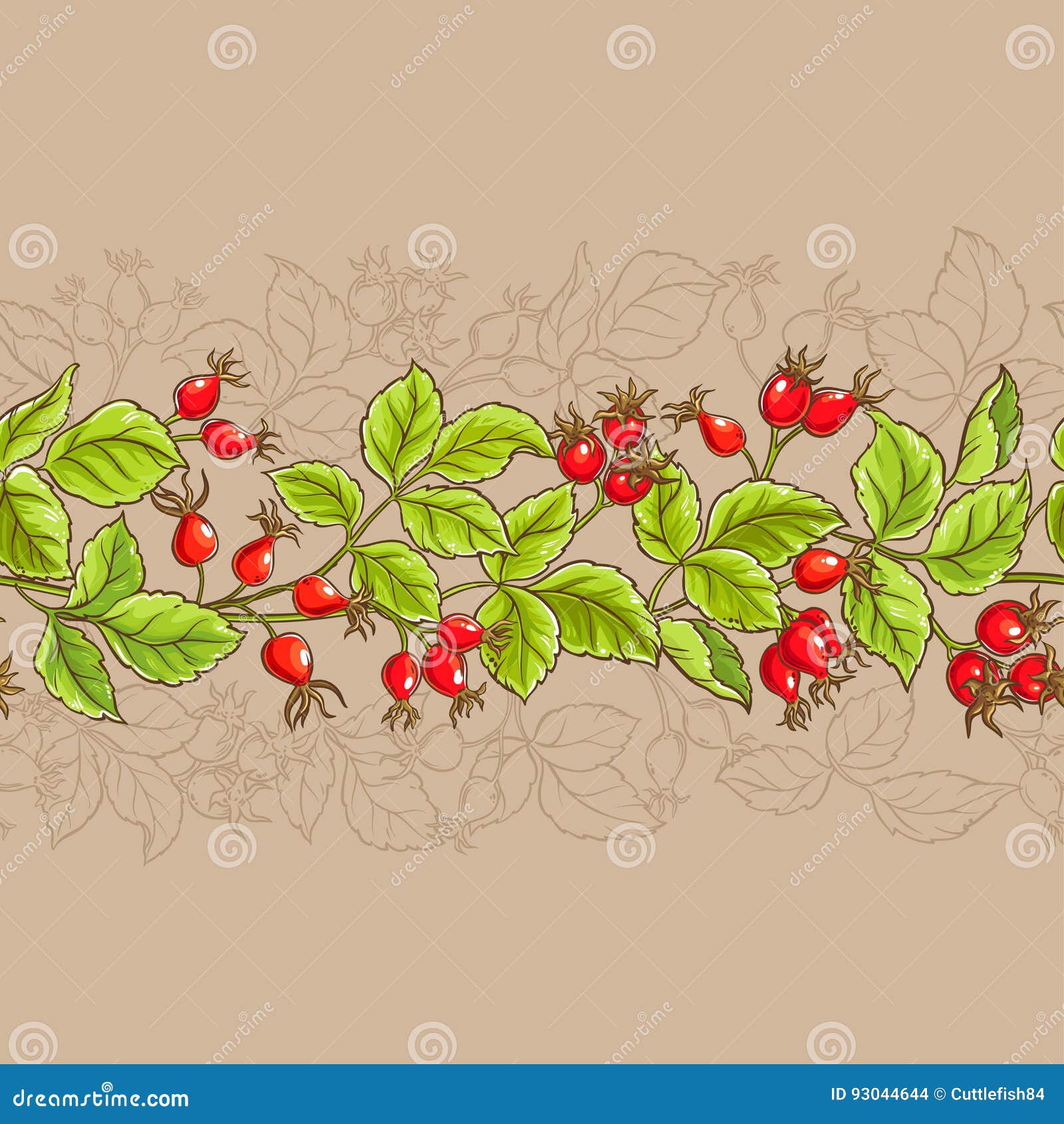 Wild rose vector pattern stock vector. Illustration of bloom - 93044644
