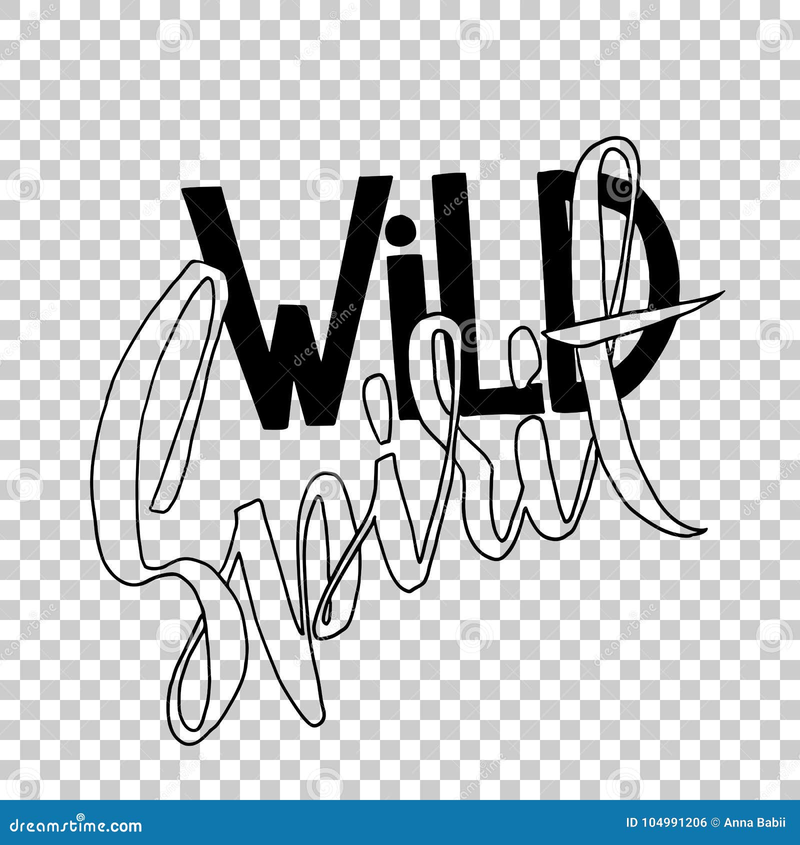 Wild Spirit Modern Calligraphy Handwritten Lettering Graphic