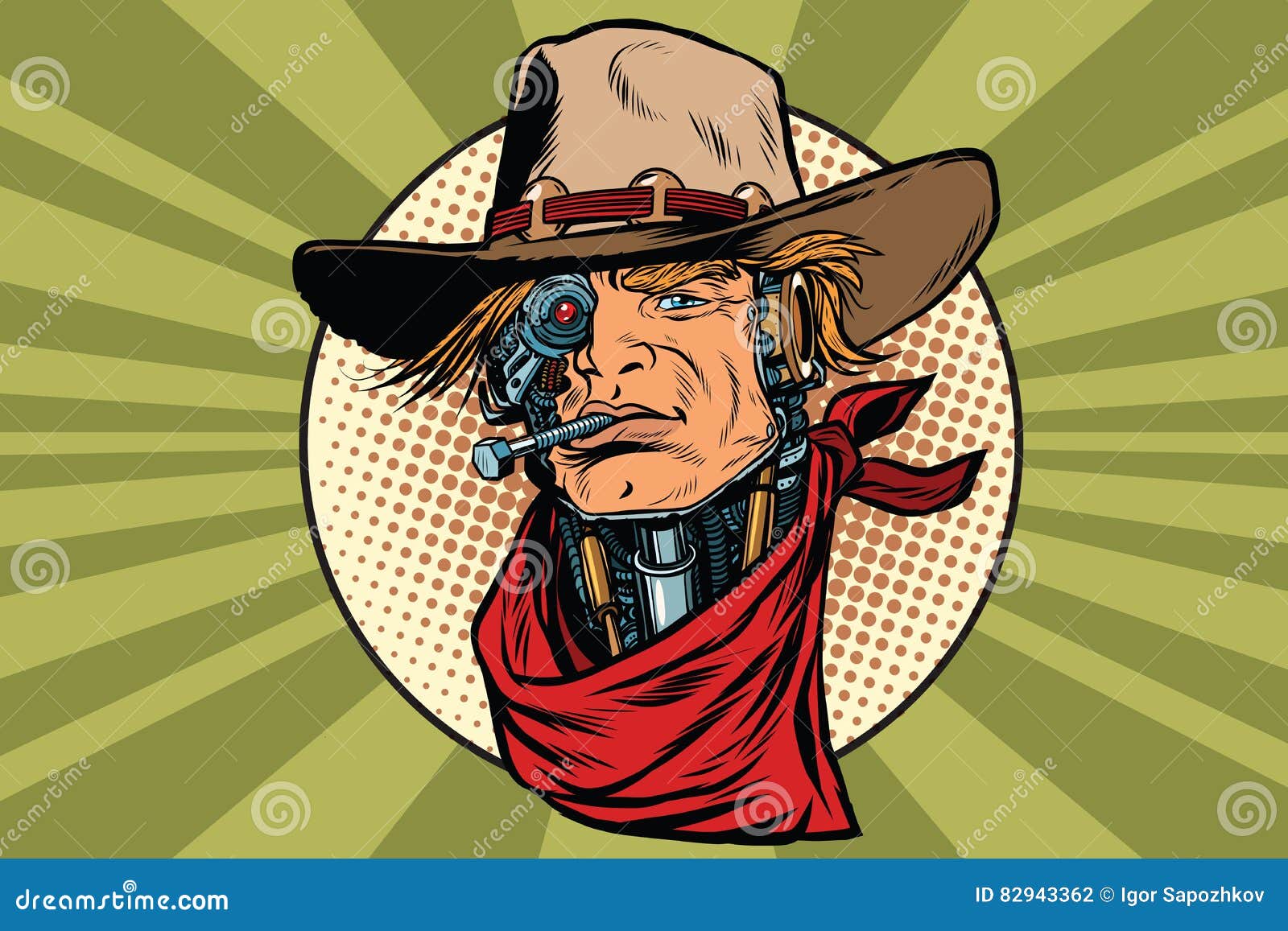 Wild West Bandit Robot Steampunk Stock Vector - Illustration of action ...