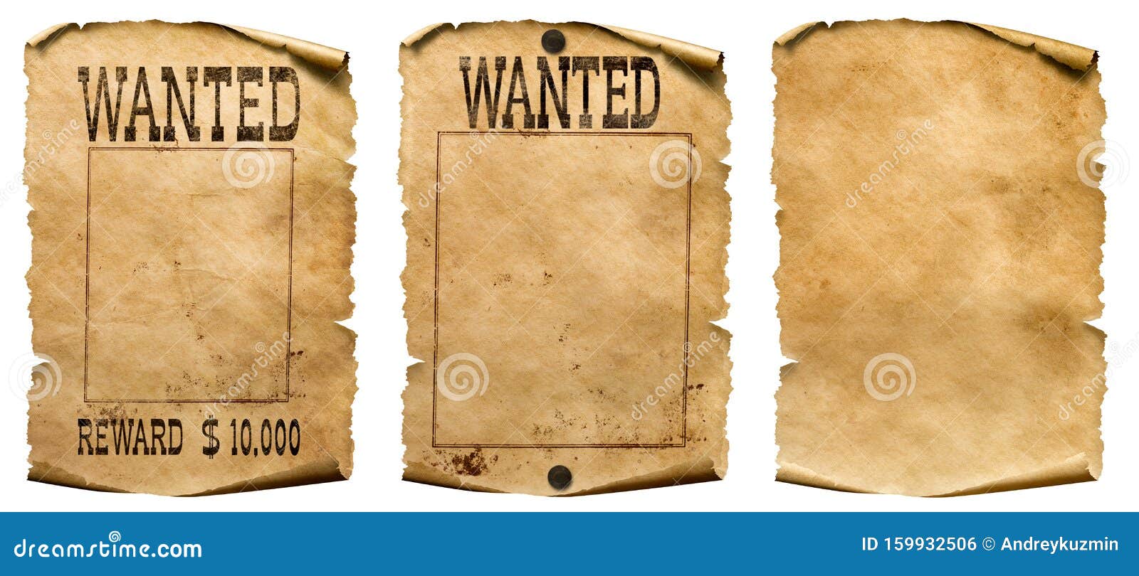 wild west wanted posters set  on white
