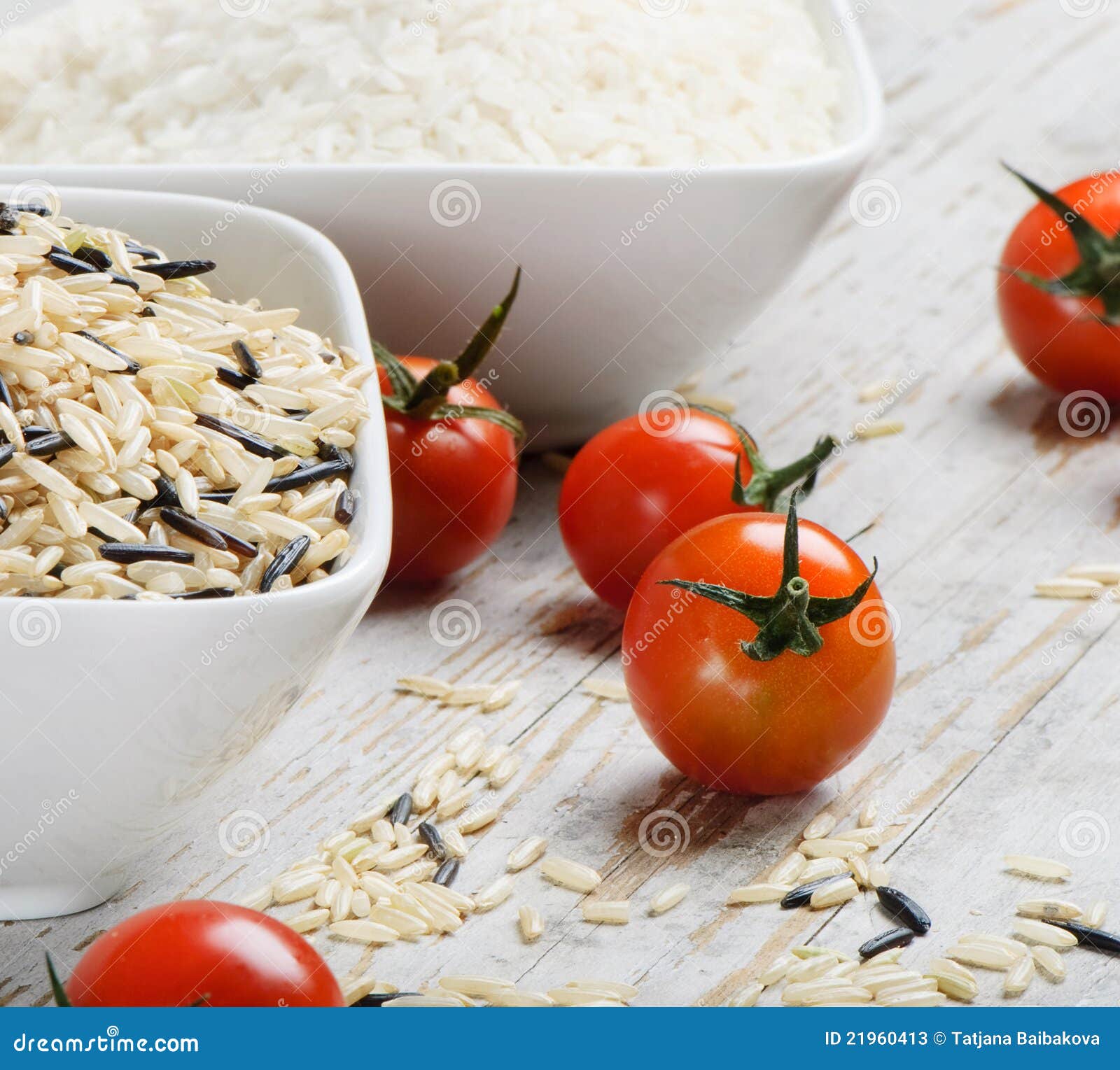 Wild and Whole Grain Brown Rice Stock Image Image of vitamin, wooden