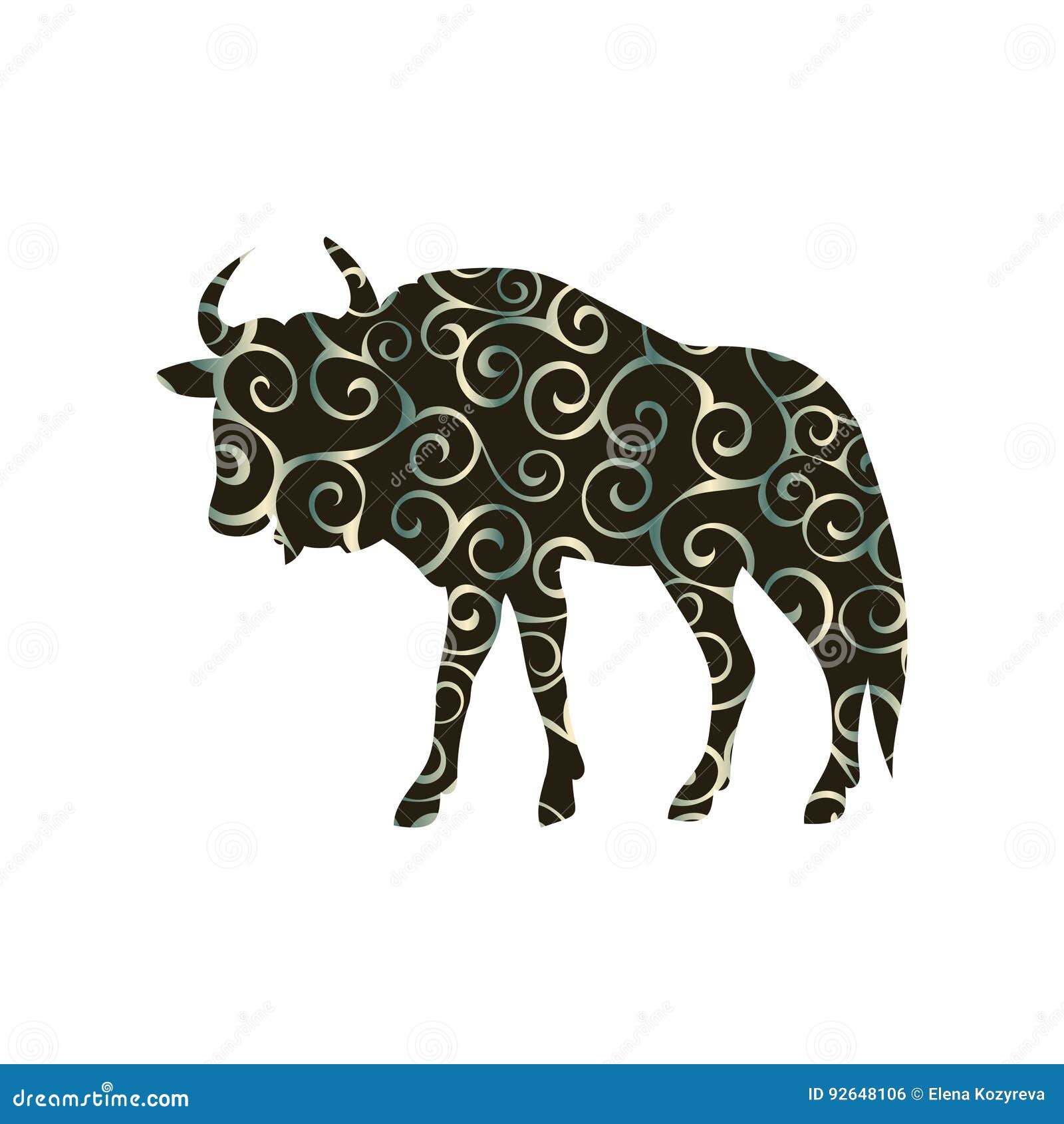 Download Wildebeest Antelope Mammal Color Silhouette Animal Stock Vector - Illustration of image, print ...