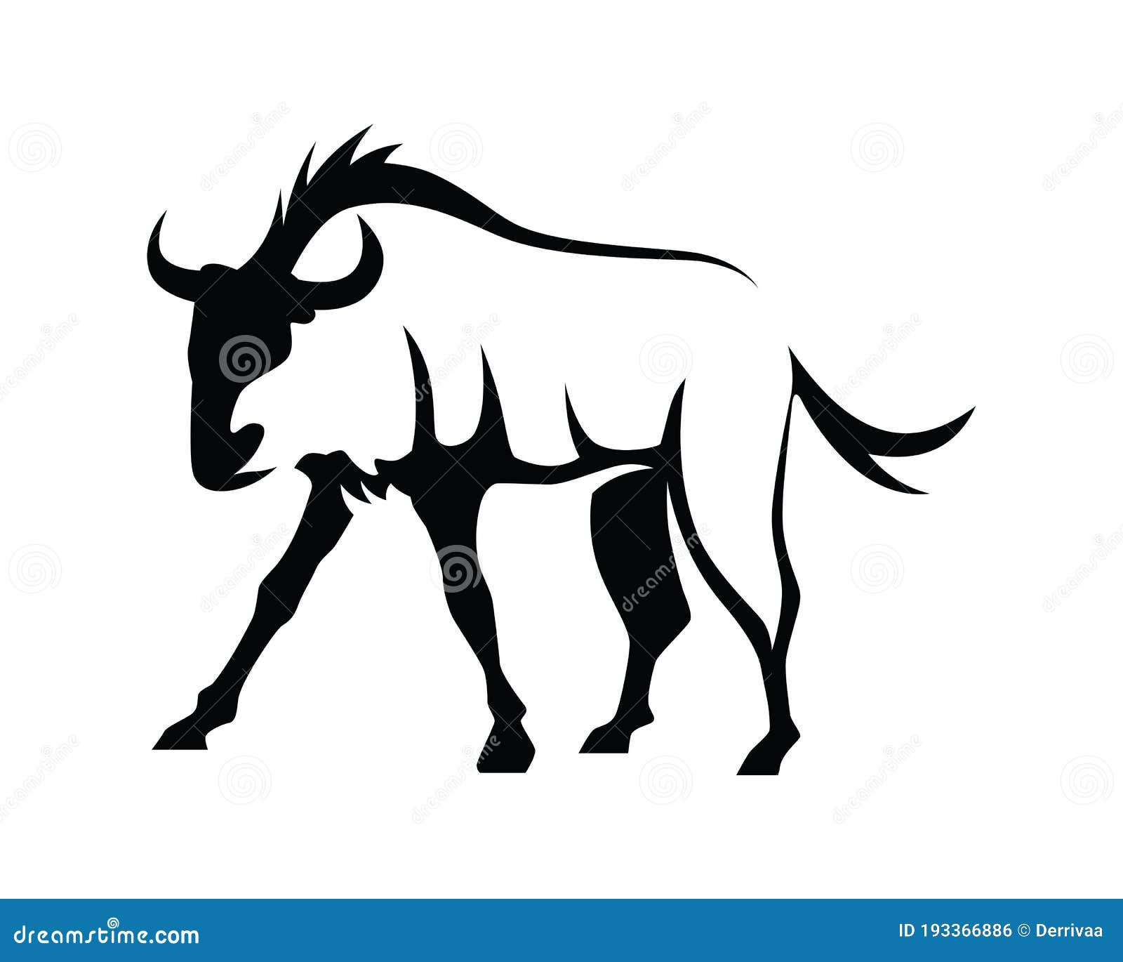 wildebeest  with silhouette style