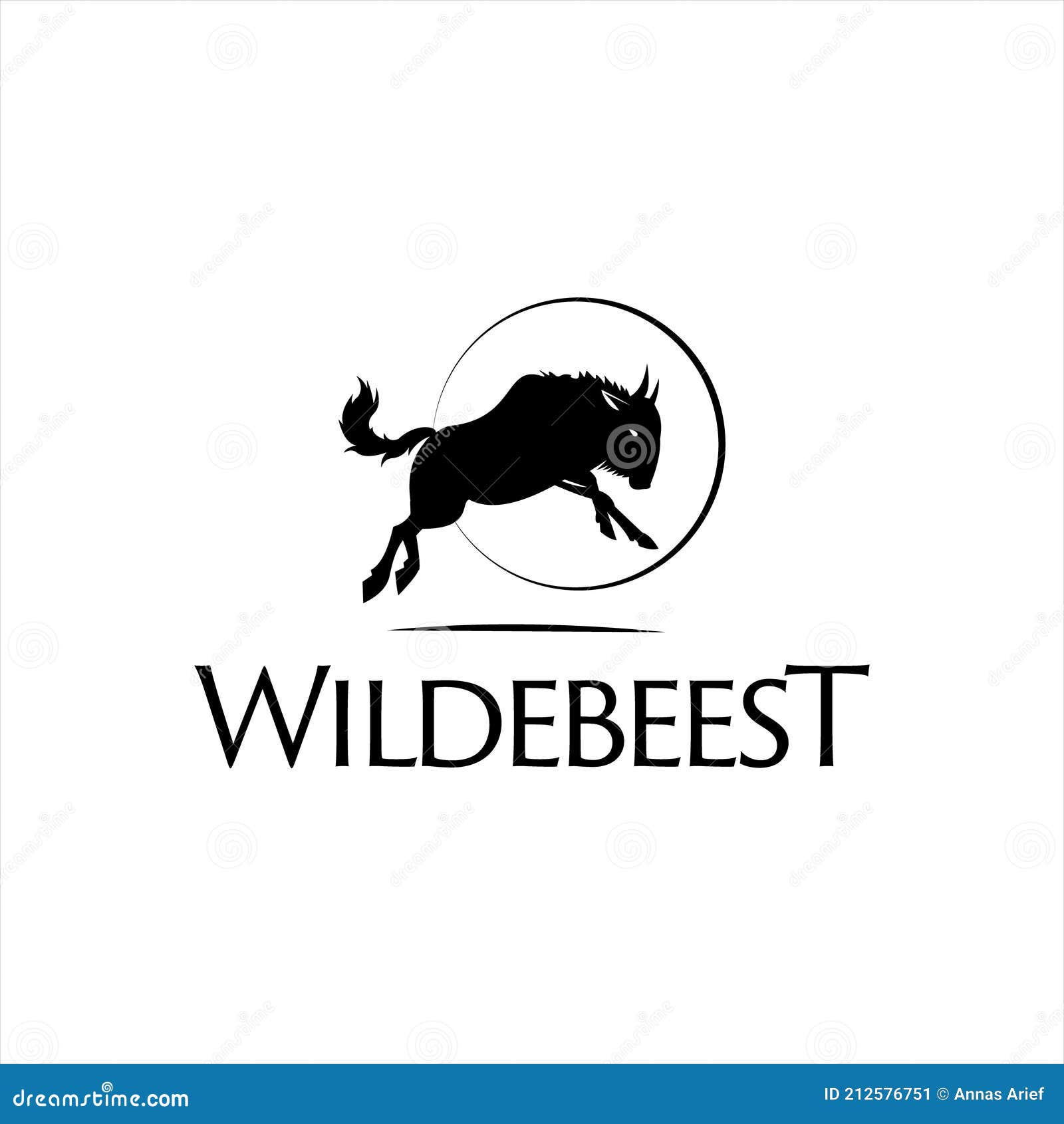 wildebeest silhouette logo animal  template