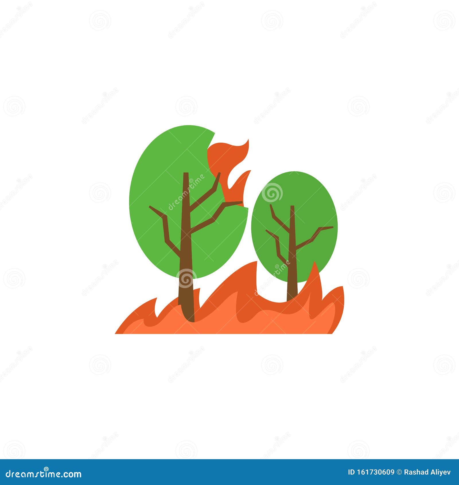 Wildfire, Tree, Fire Icon. Simple Line, Outline Vector of Wildfires