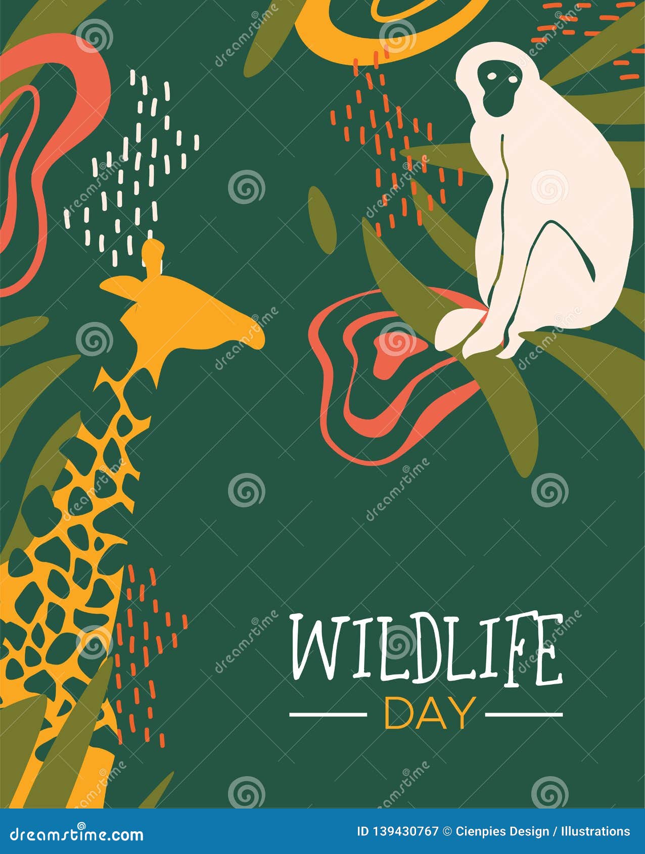 Wildlife Day Safari Card with Wild Animals Stock Vector - Illustration of animals, animal: 139430767 Wildlife Day Safari Card with Wild Animals Stock Vector - Illustration of animals, animal: 139430767