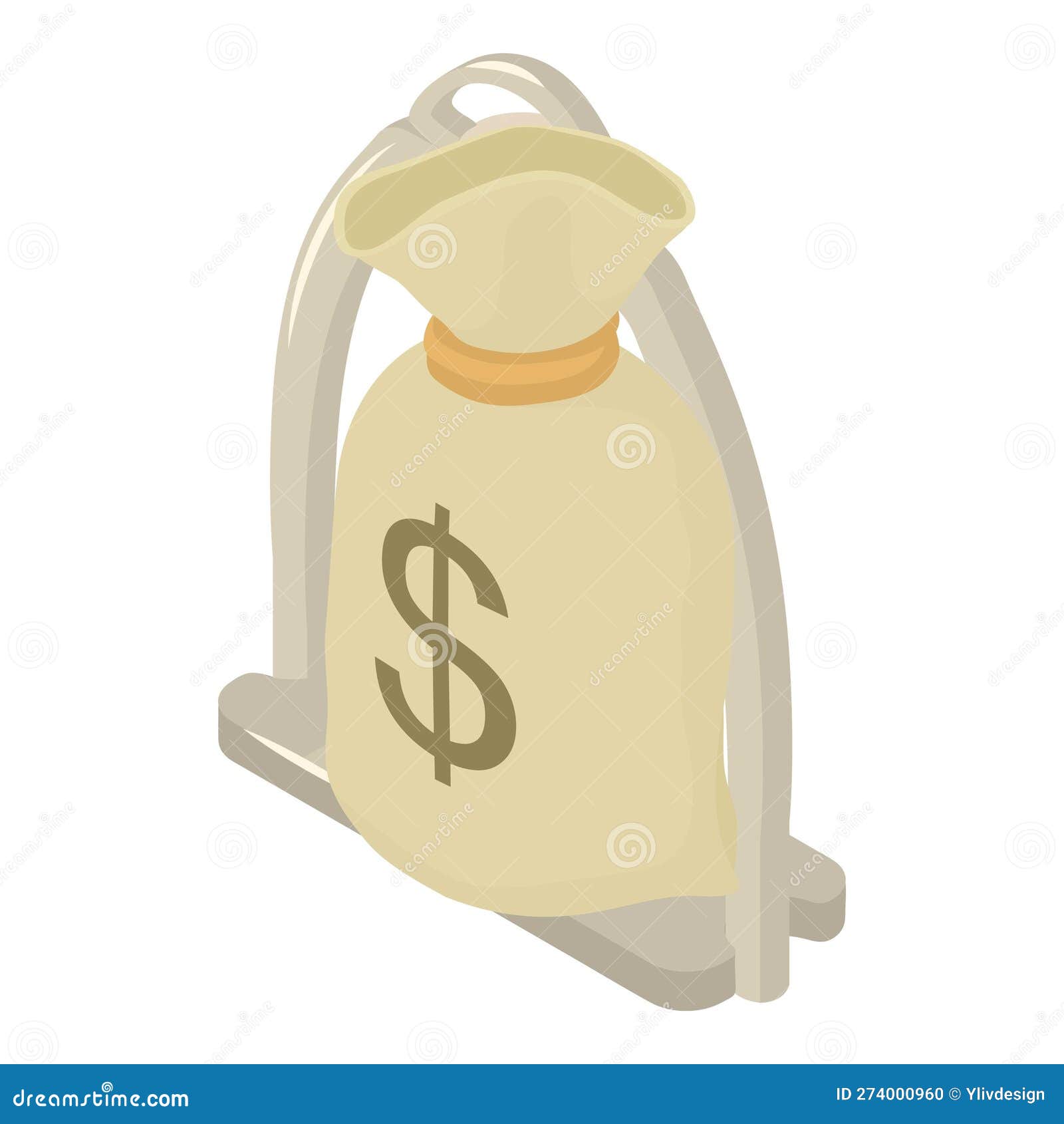 wildwest  icon isometric . metal horse stirrup and bag of money icon