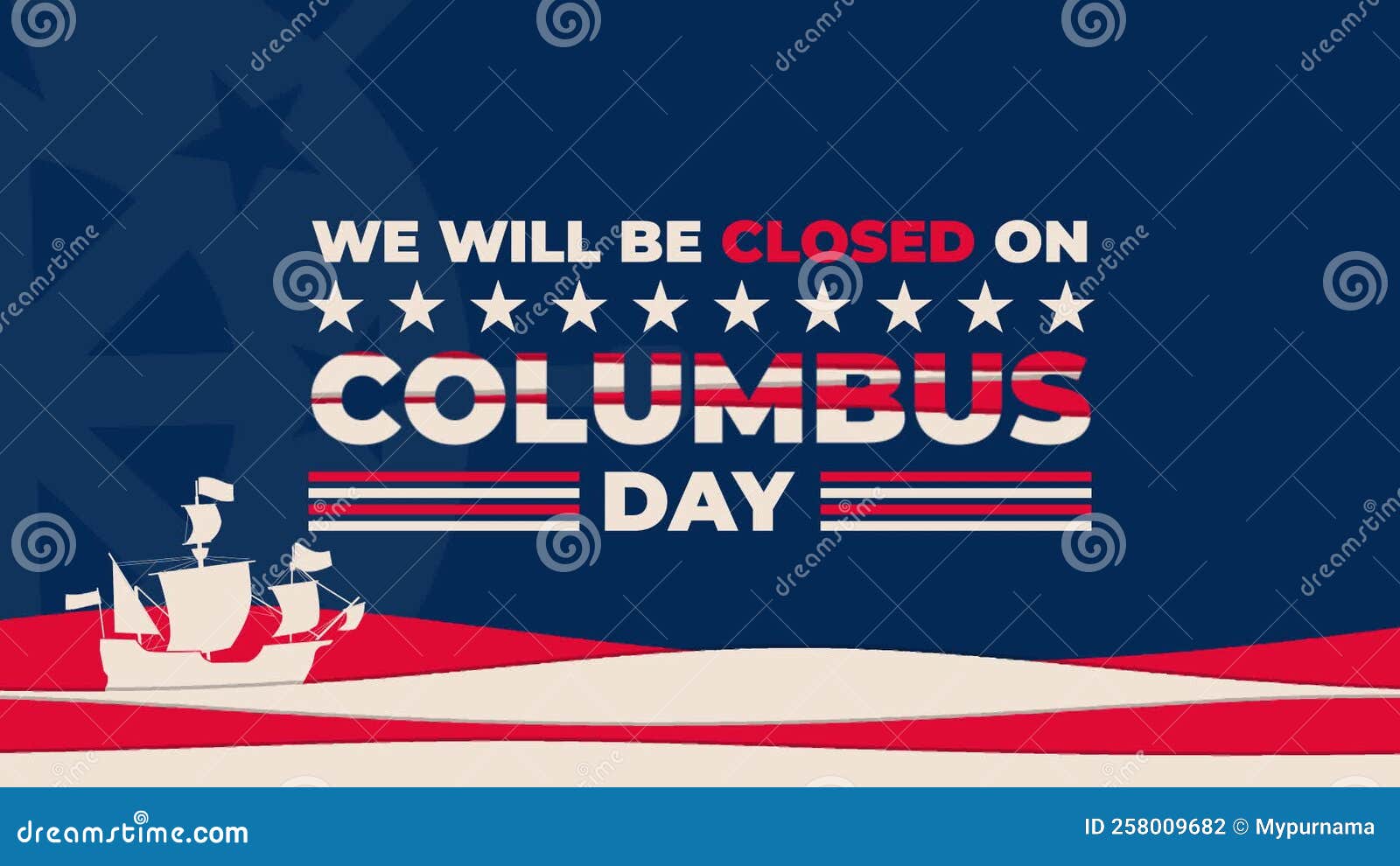 We Will Be Closed on Columbus Day Text Sign Animation Stock Footage Video of poster, card