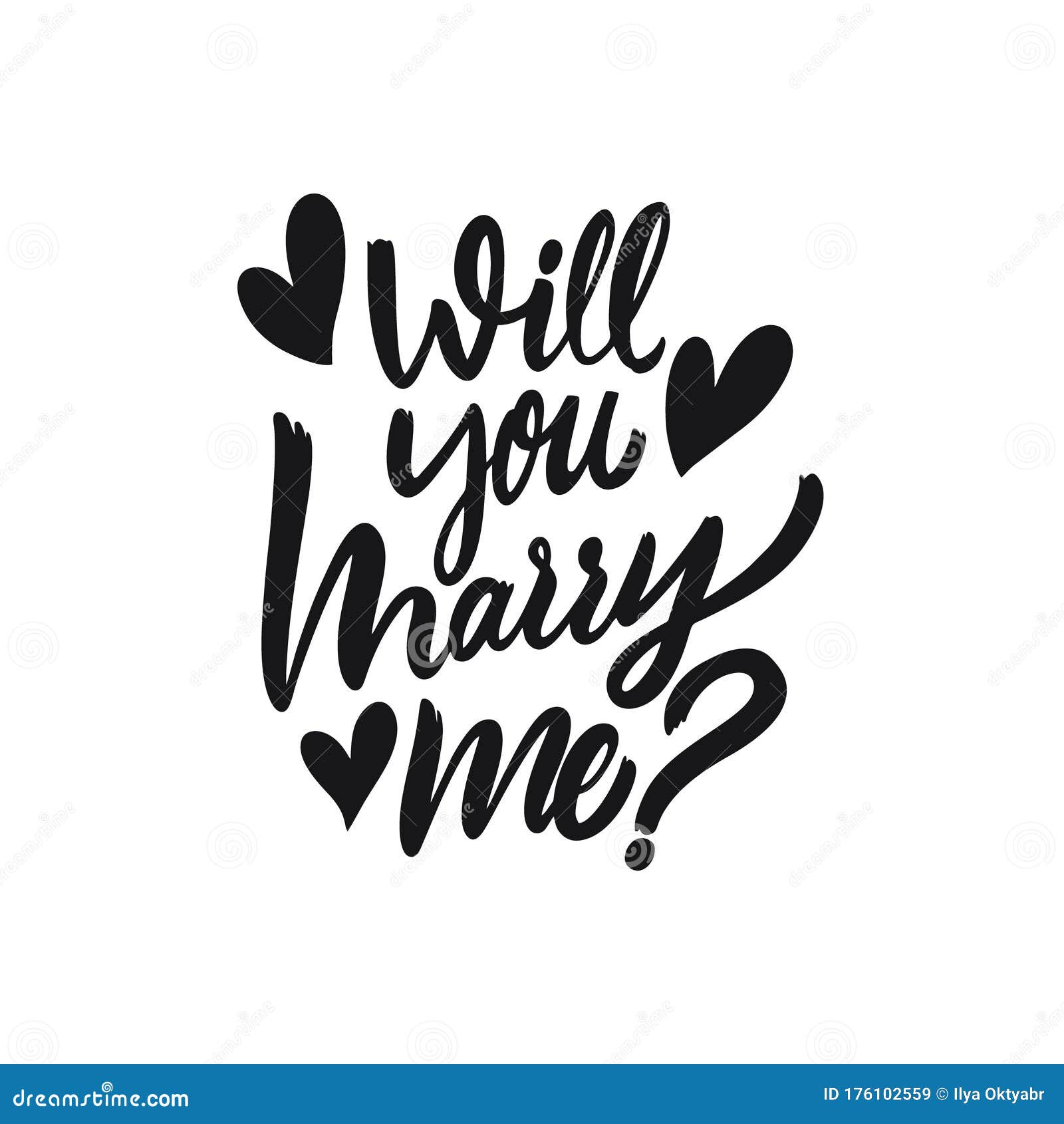 will you marry me hand drawn holiday lettering phrase. black ink.  .