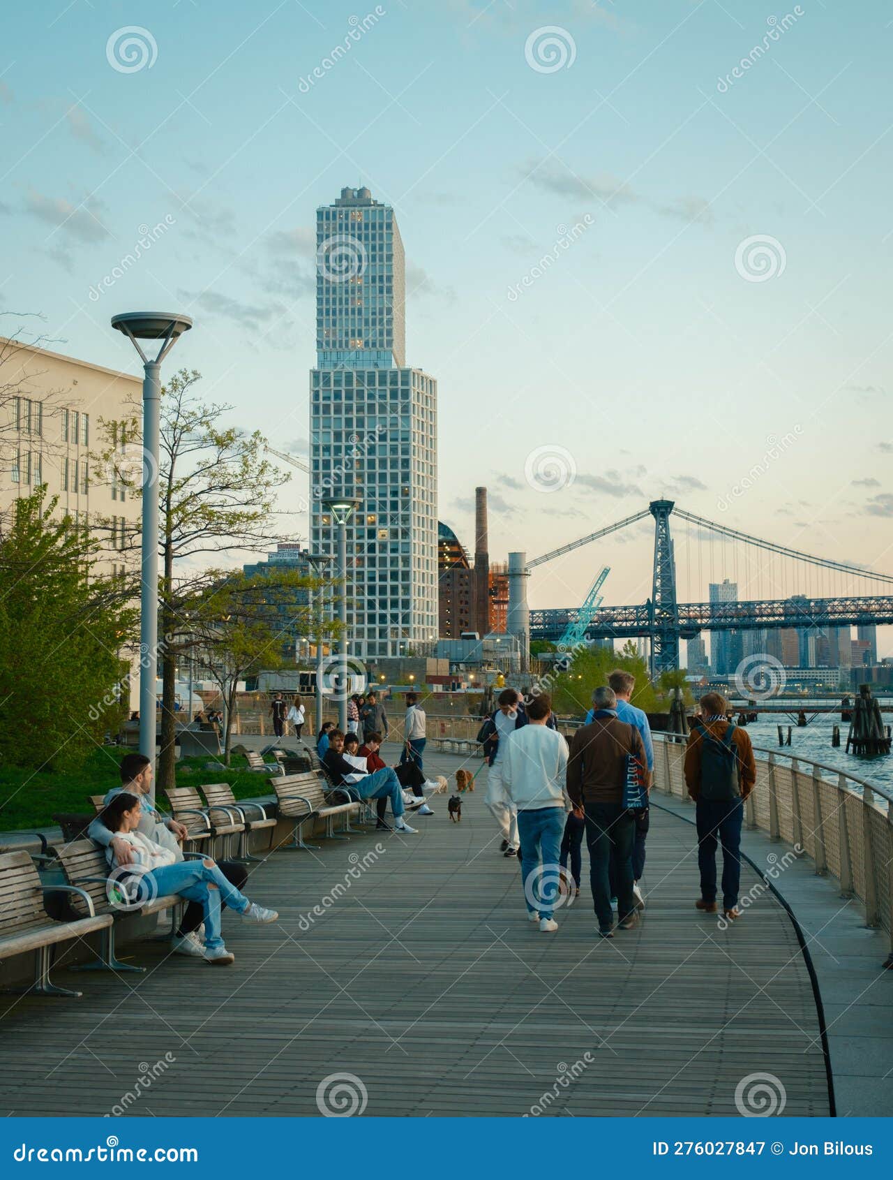 The Williamsburg Waterfront at Sunset, Brooklyn, New York Editorial