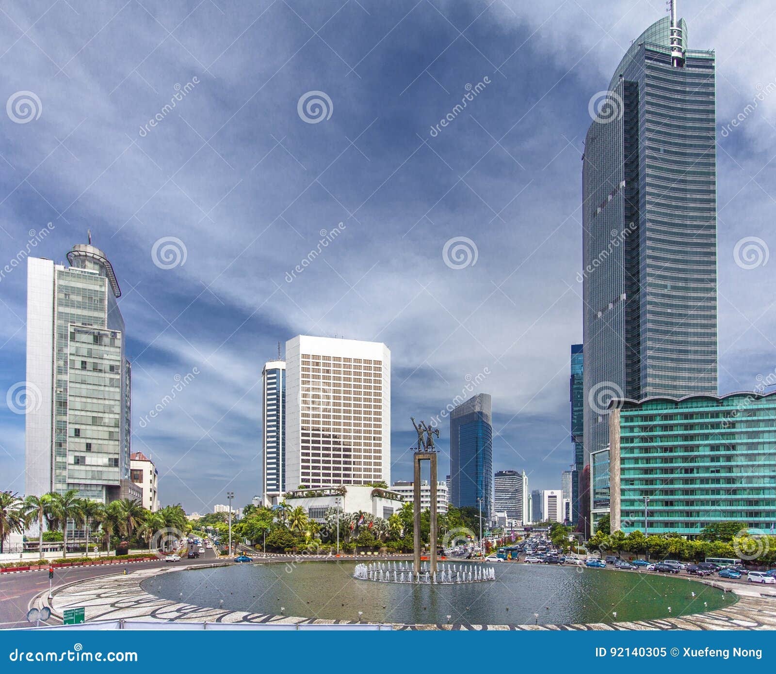 Willkommenes Statue Herein Stadtzentrum Von Jakarta Die 